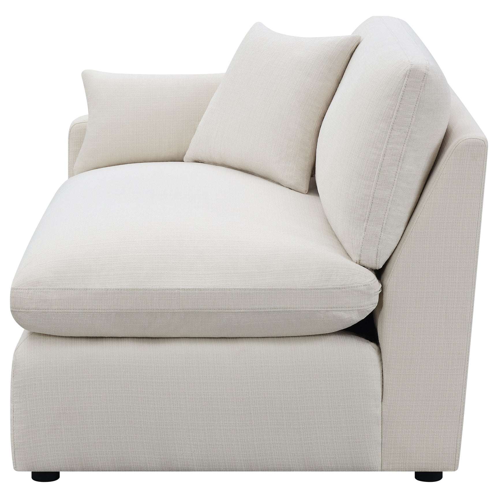 Hobson Upholstered LAF Chair Ivory - Tampa Furniture Outlet
