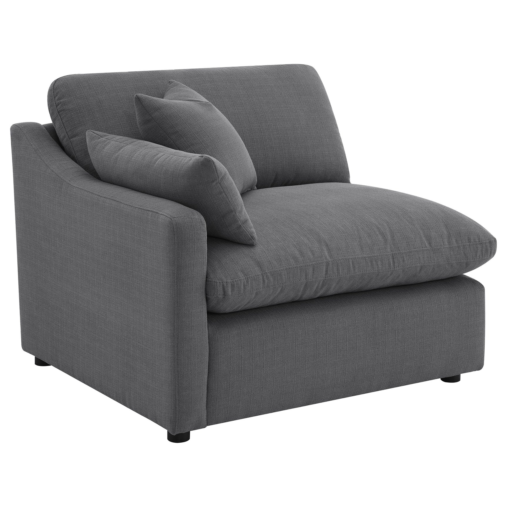 Hobson 5-piece Upholstered Modular Sectional Sofa Charcoal - Tampa Furniture Outlet