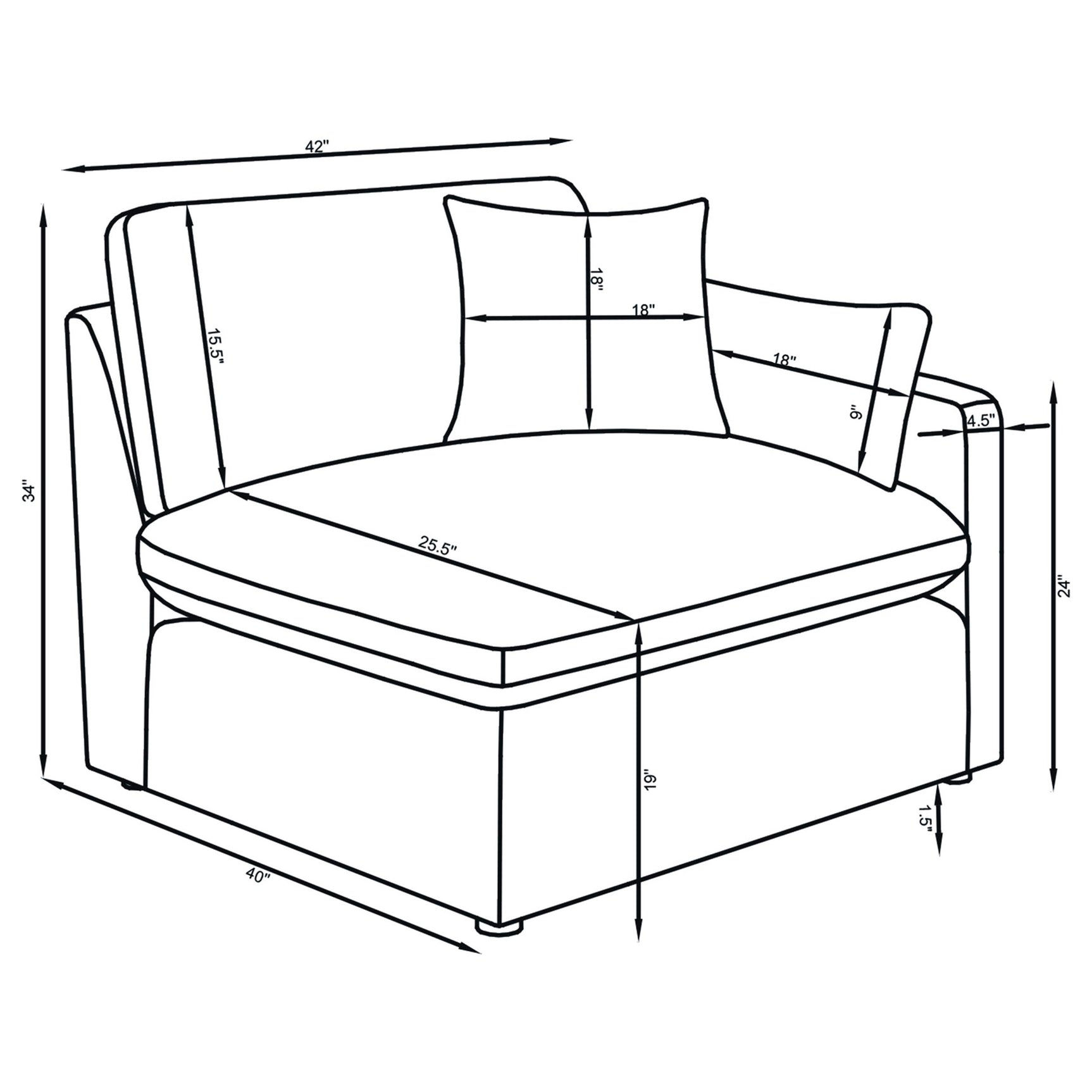 Hobson 5-piece Upholstered Modular Sectional Sofa Charcoal