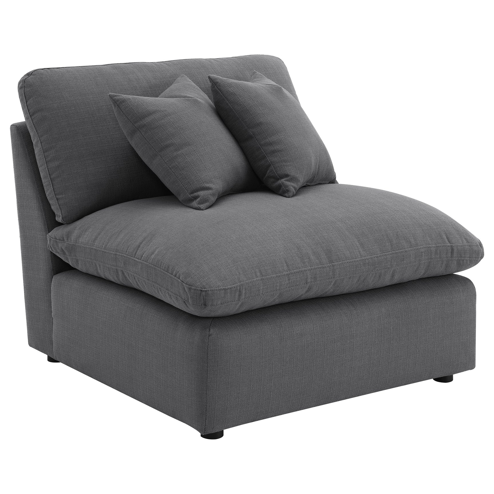 Tampa Furniture Outlet - Coaster - Hobson Upholstered Armless Chair Charcoal - 551455