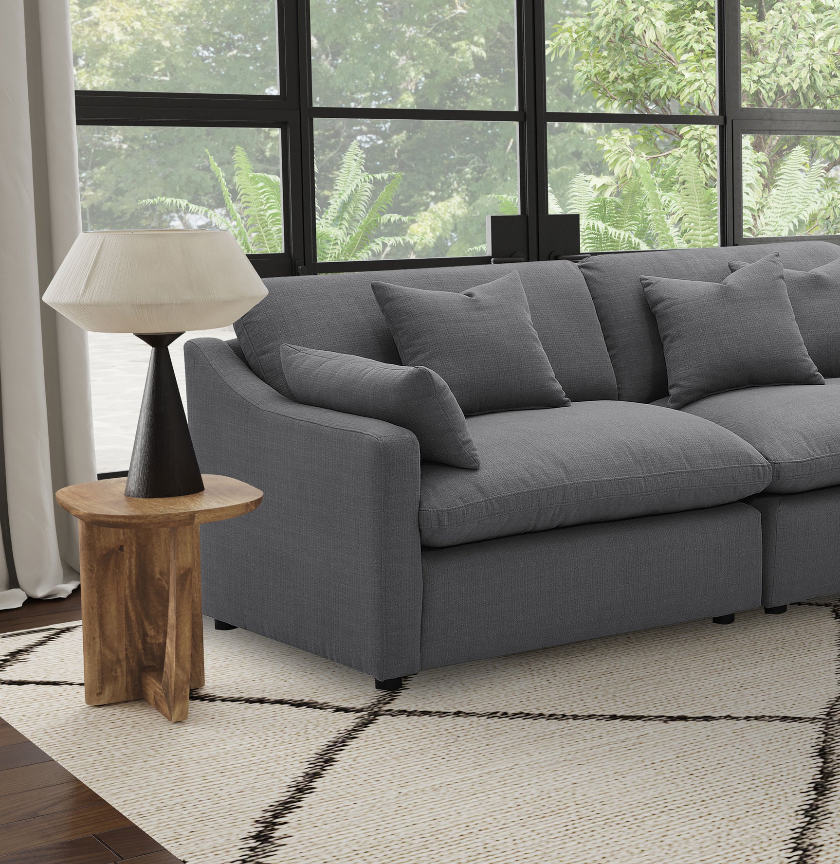 Hobson Upholstered LAF Chair Charcoal - Tampa Furniture Outlet