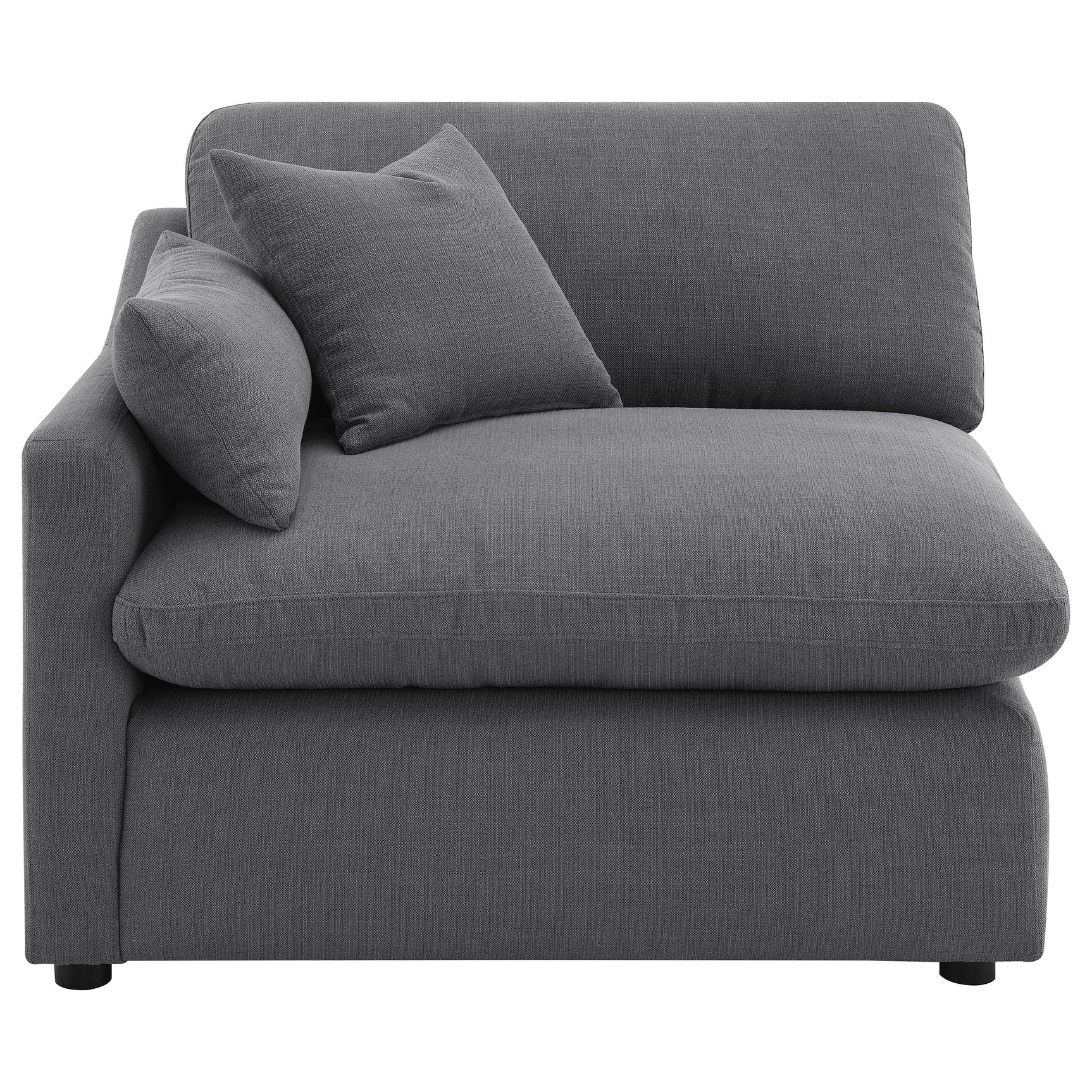 Hobson Upholstered LAF Chair Charcoal - Tampa Furniture Outlet