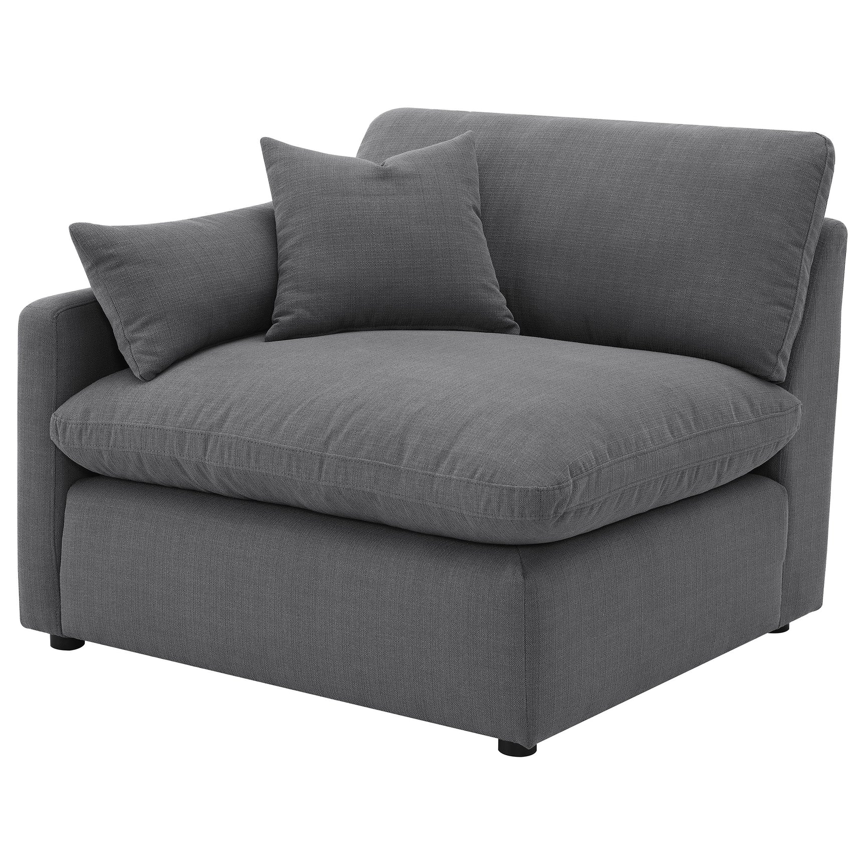 Hobson Upholstered LAF Chair Charcoal - Tampa Furniture Outlet