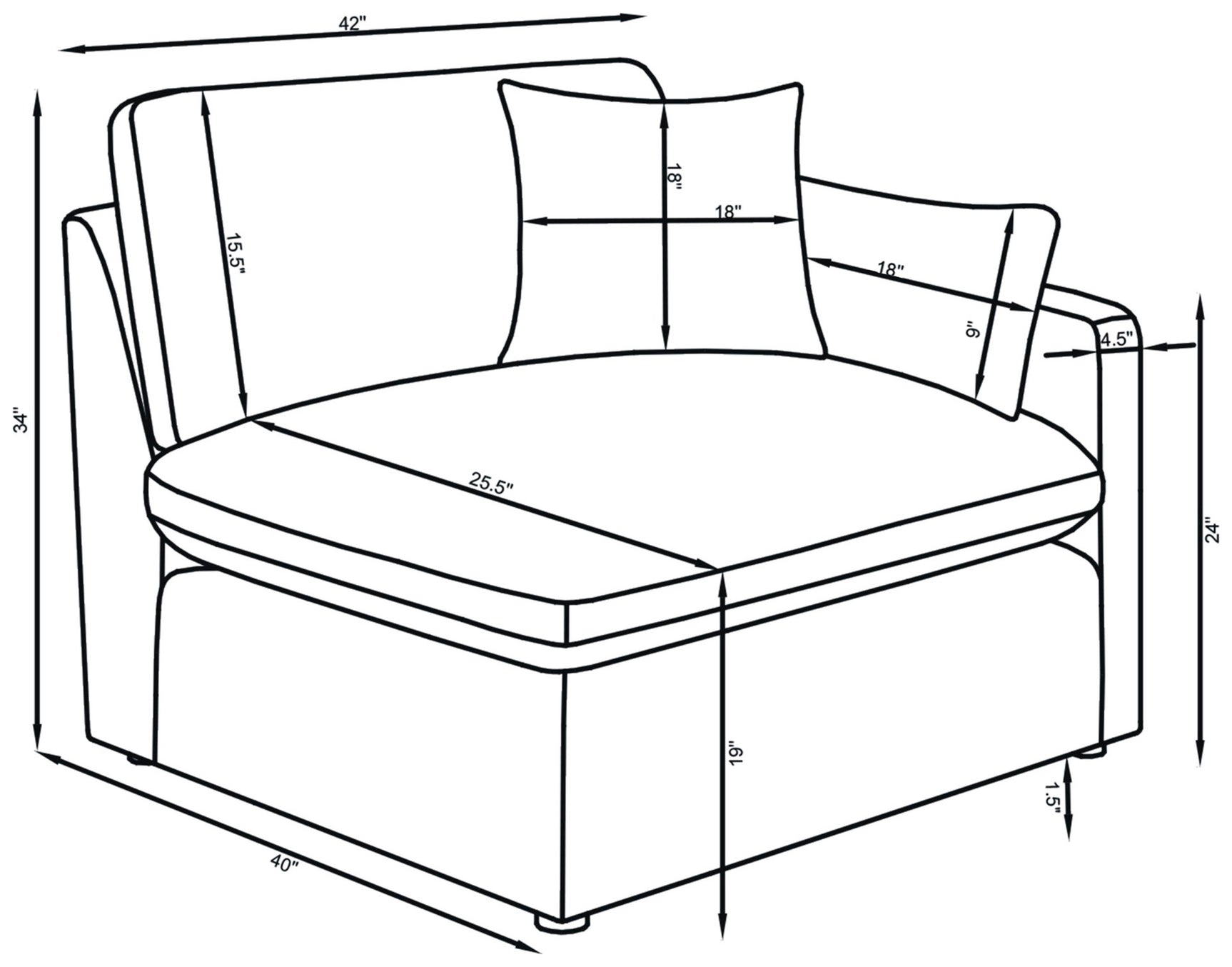 Hobson Upholstered RAF Chair Charcoal