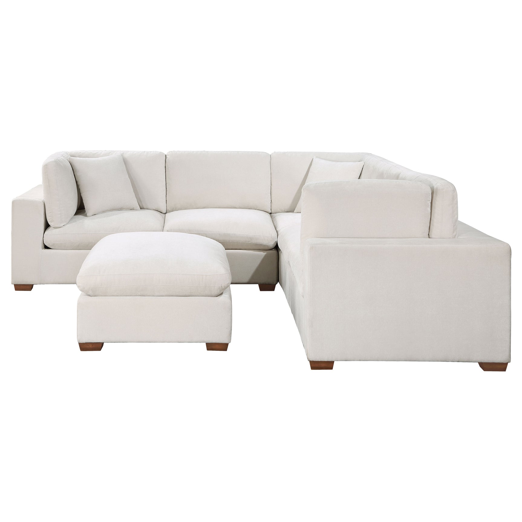 Lakeview 6-piece Upholstered Modular Sectional Sofa Ivory - Tampa Furniture Outlet