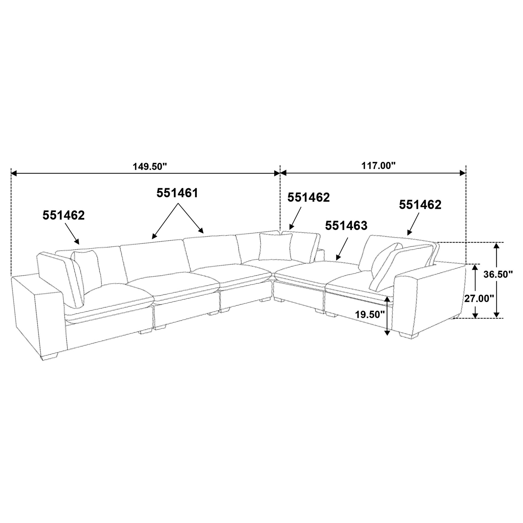 Lakeview 6-piece Upholstered Modular Sectional Sofa Ivory - Tampa Furniture Outlet
