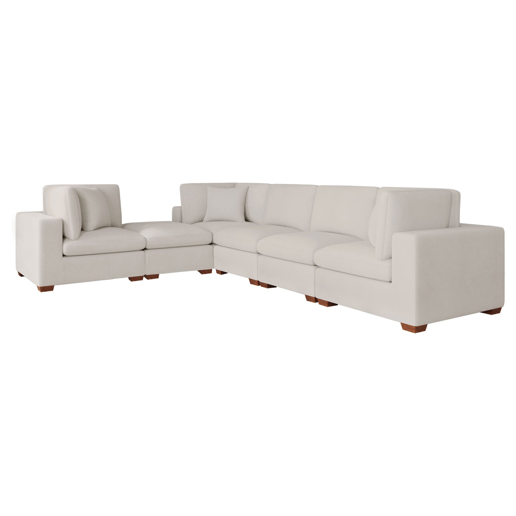 Lakeview 6-piece Upholstered Modular Sectional Sofa Ivory - Tampa Furniture Outlet