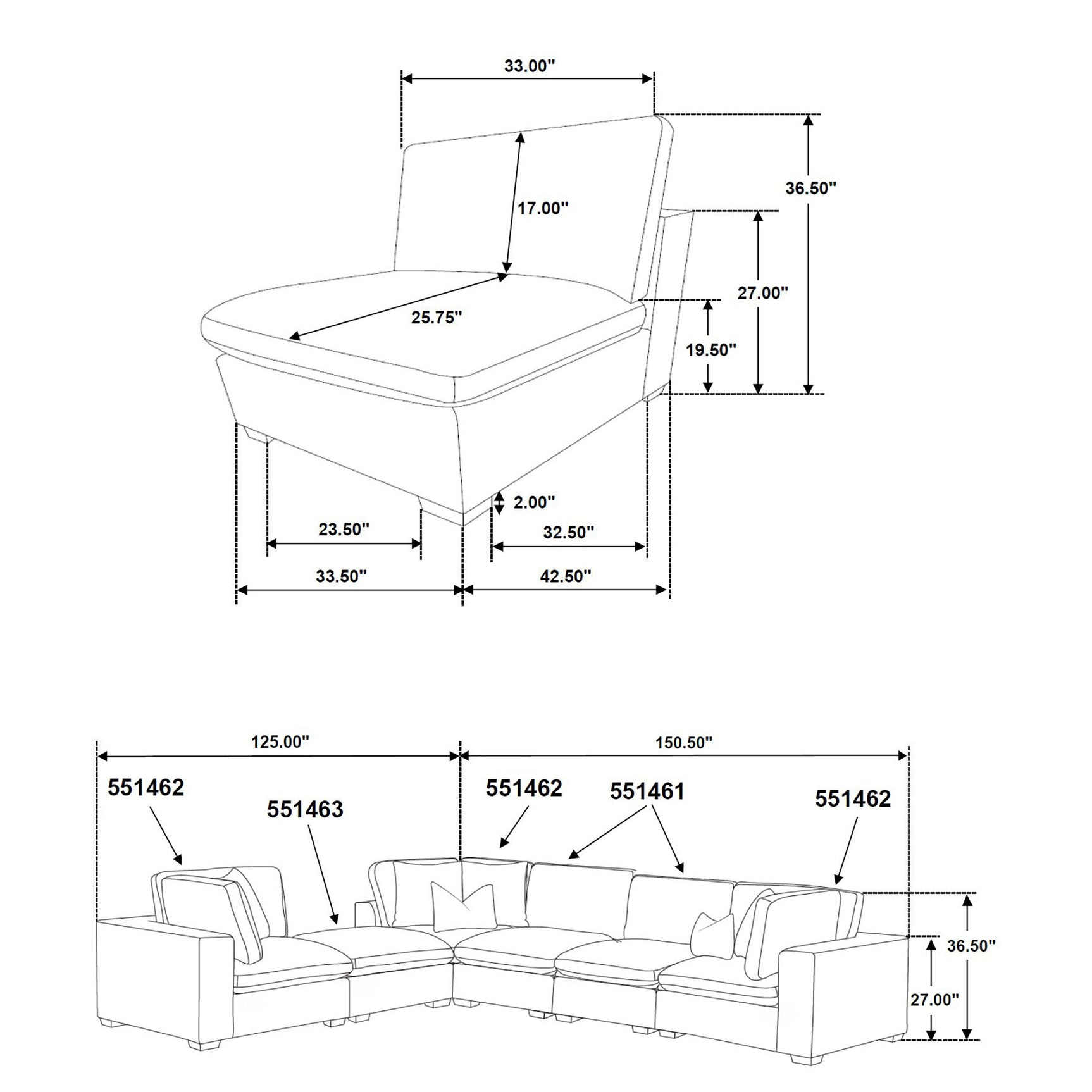 Lakeview 6-piece Upholstered Modular Sectional Sofa Ivory - Tampa Furniture Outlet