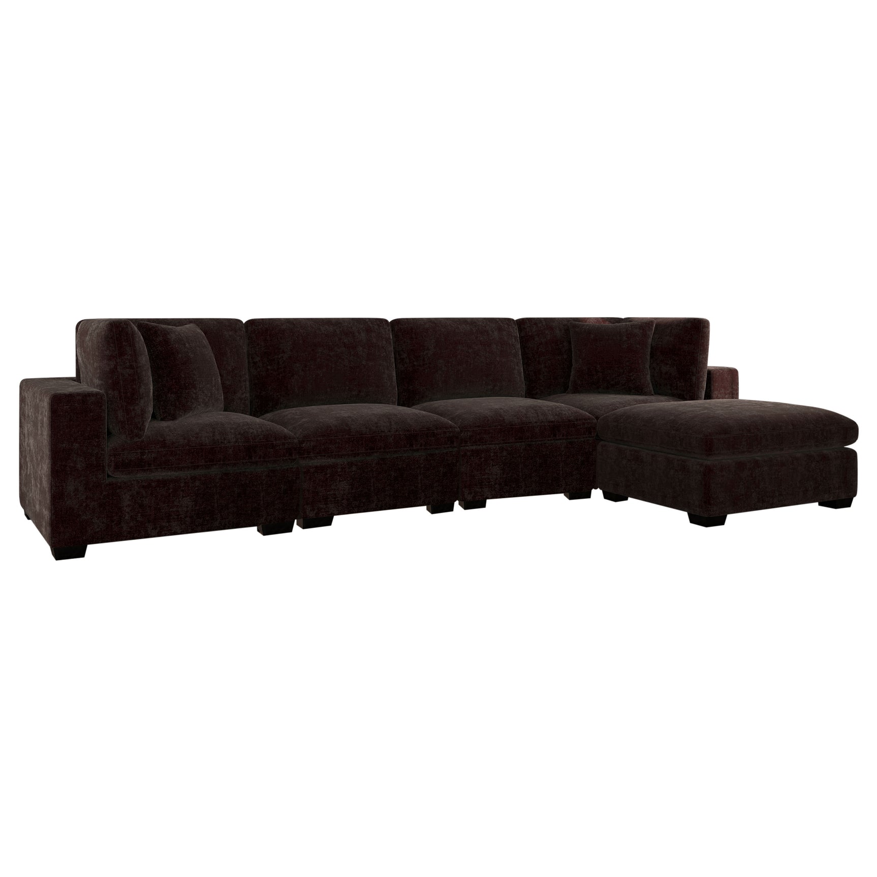 Lakeview 5-piece Upholstered Modular Sectional Chocolate - Tampa Furniture Outlet