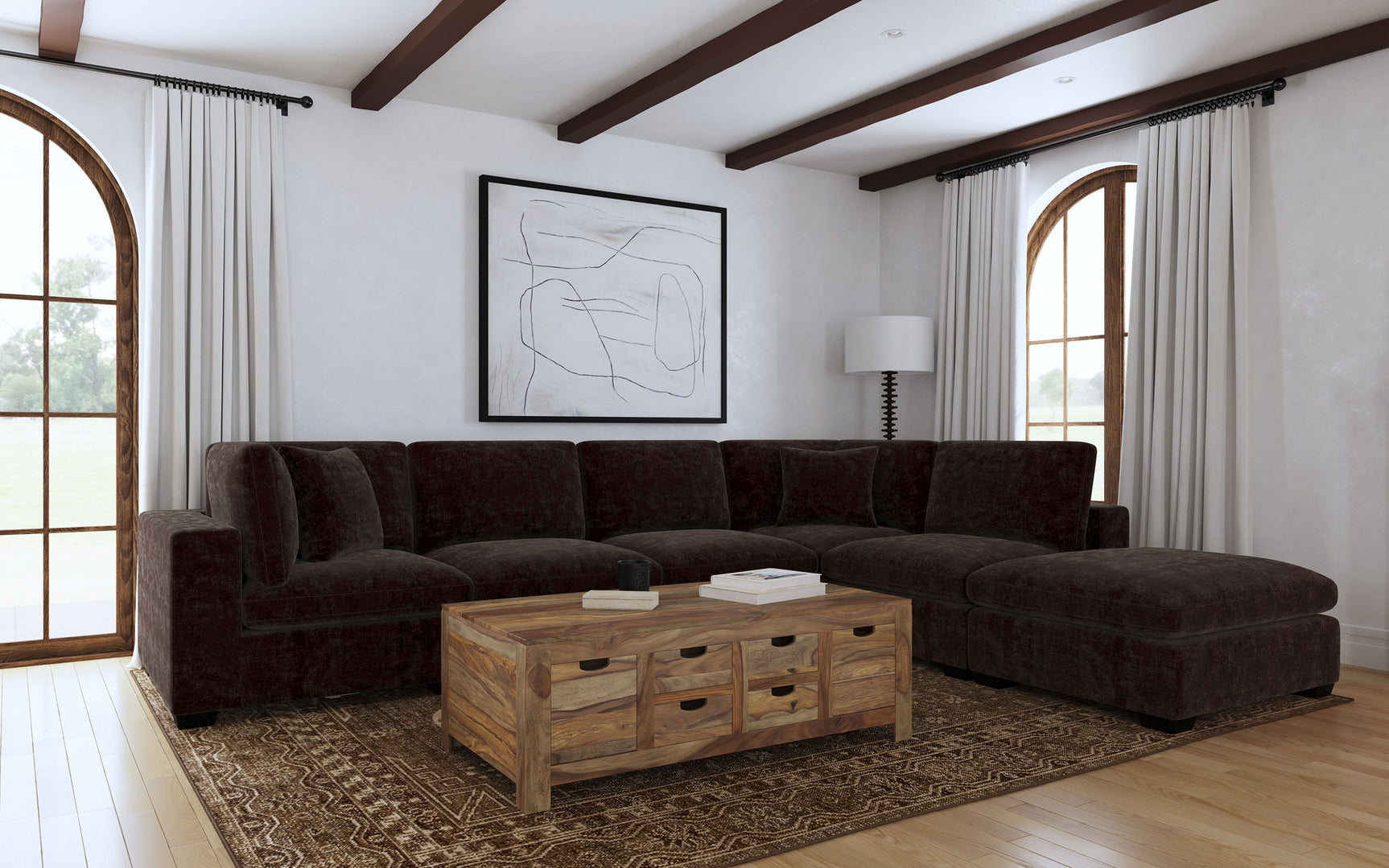 Tampa Furniture Outlet - Coaster - Lakeview 6-piece Upholstered Modular Sectional Chocolate - 551464-SET