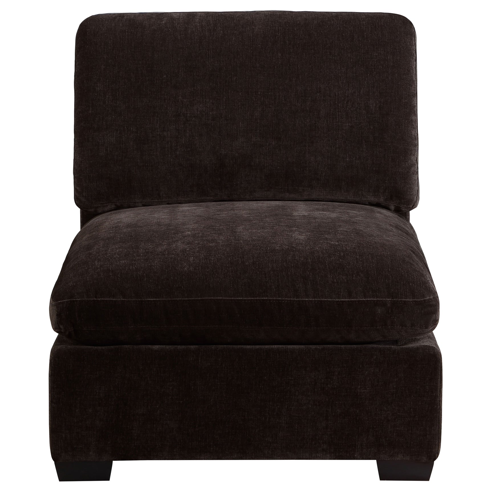 Lakeview Upholstered Armless Chair Dark Chocolate - Tampa Furniture Outlet