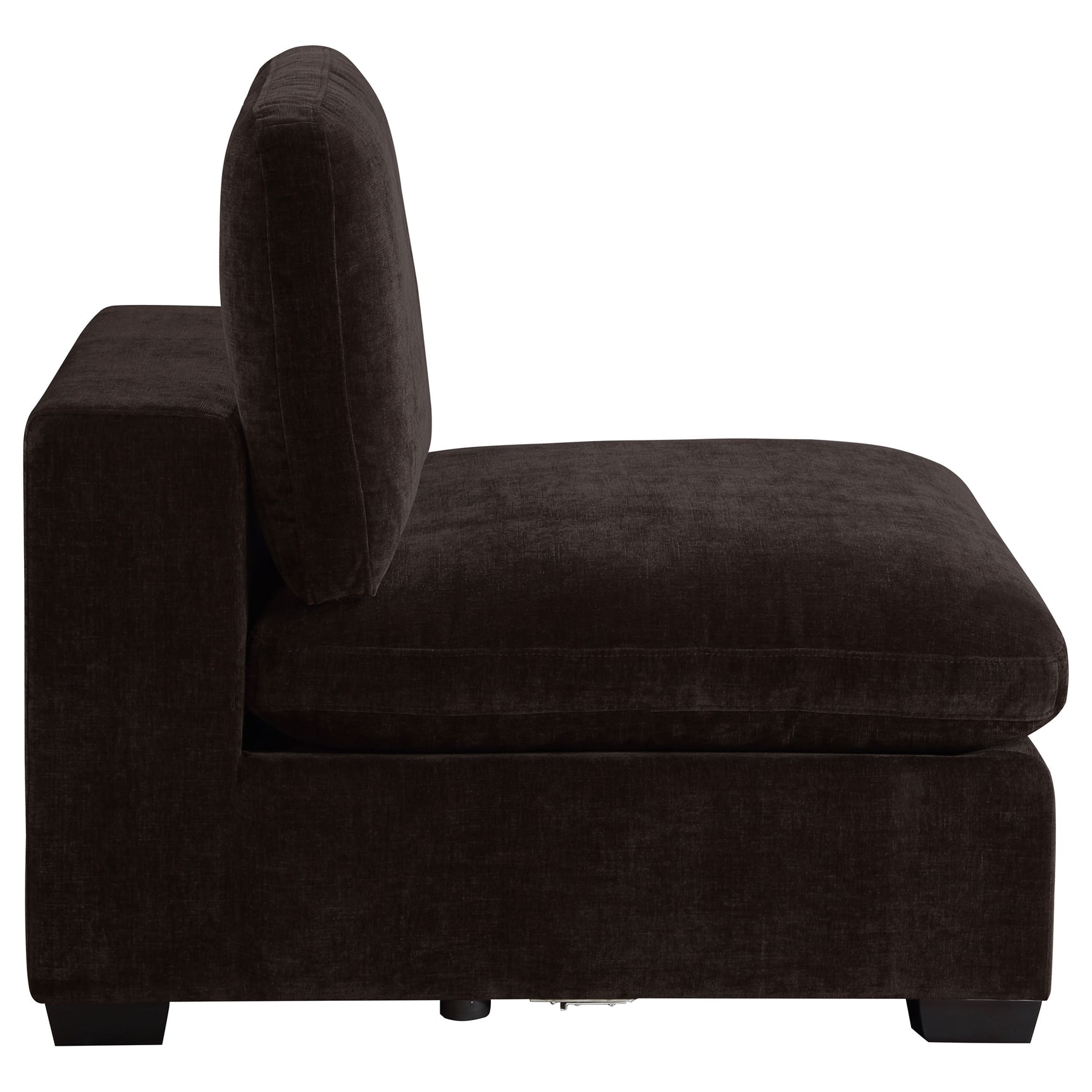 Lakeview Upholstered Armless Chair Dark Chocolate - Tampa Furniture Outlet