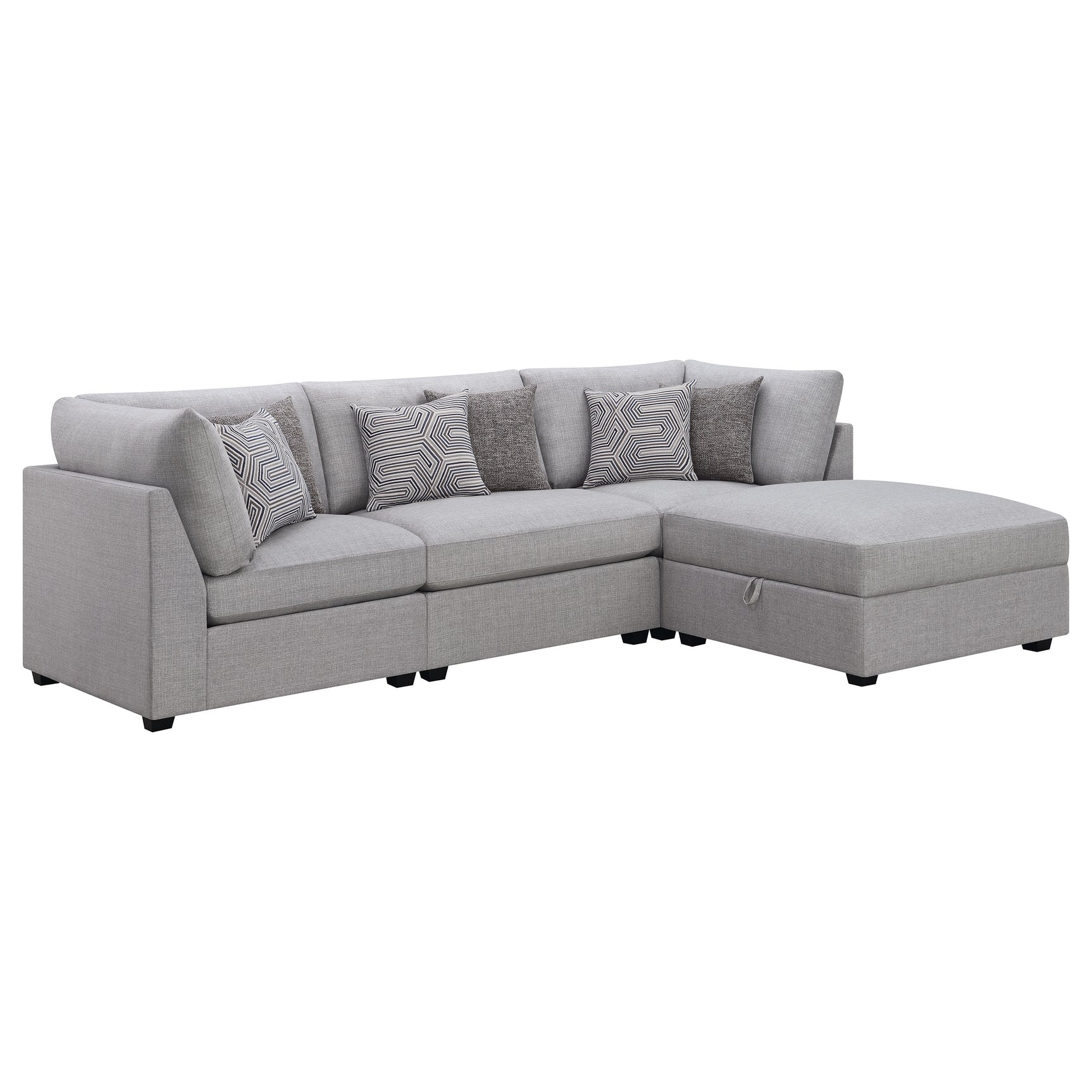 Cambria 4-piece Upholstered Modular Sectional Sofa Grey - Tampa Furniture Outlet