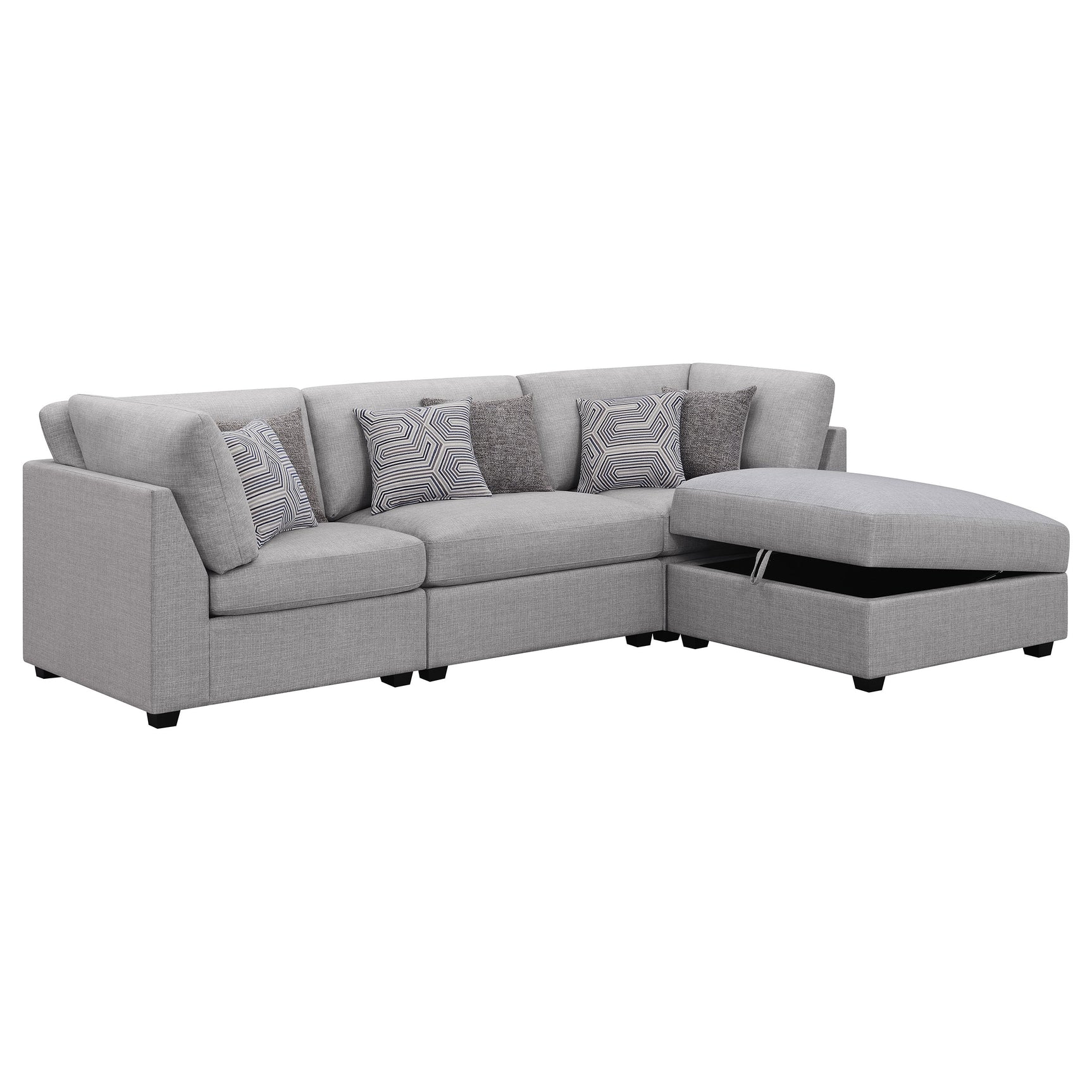 Cambria 4-piece Upholstered Modular Sectional Sofa Grey - Tampa Furniture Outlet