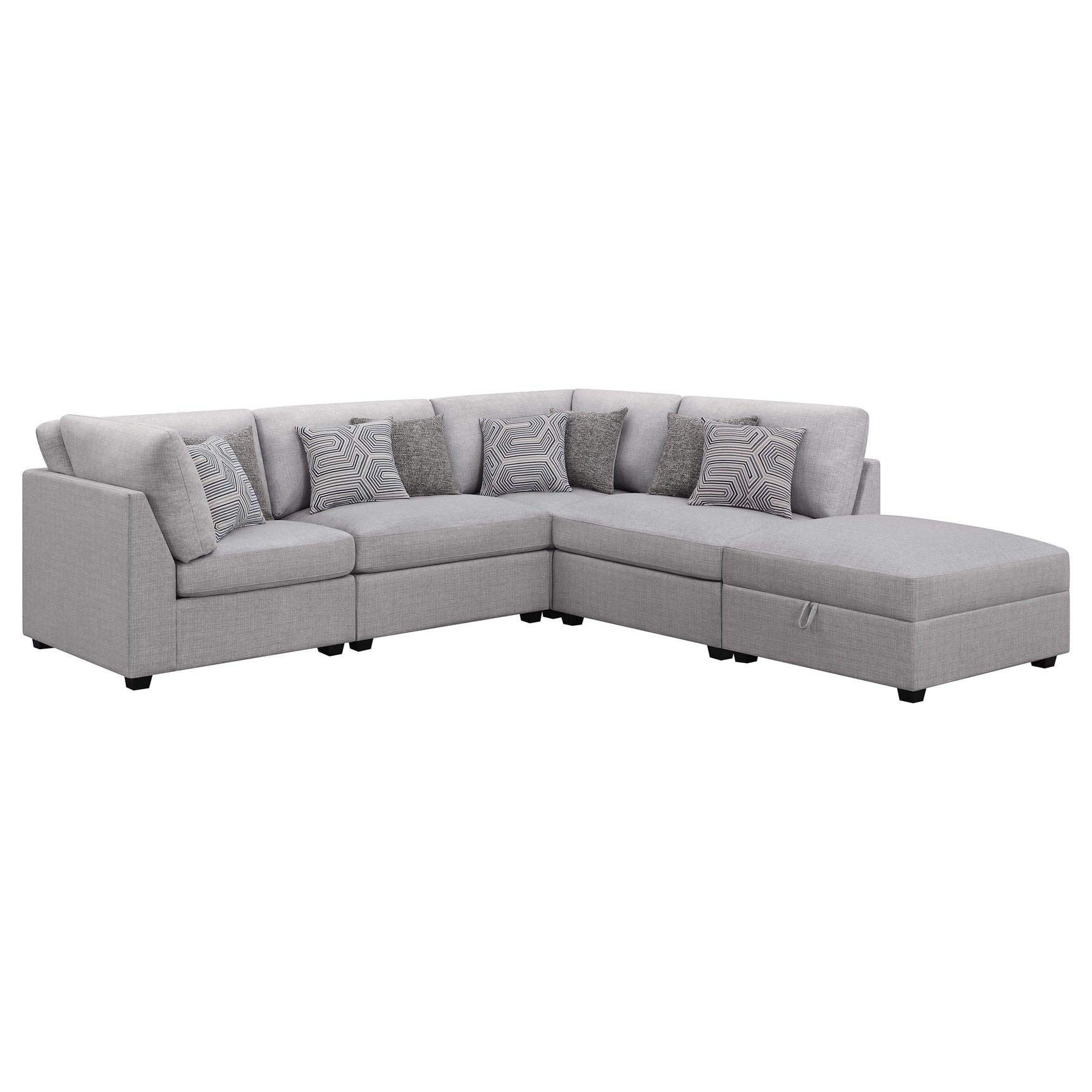 Cambria 5-piece Upholstered Modular Sectional Sofa Grey - Tampa Furniture Outlet