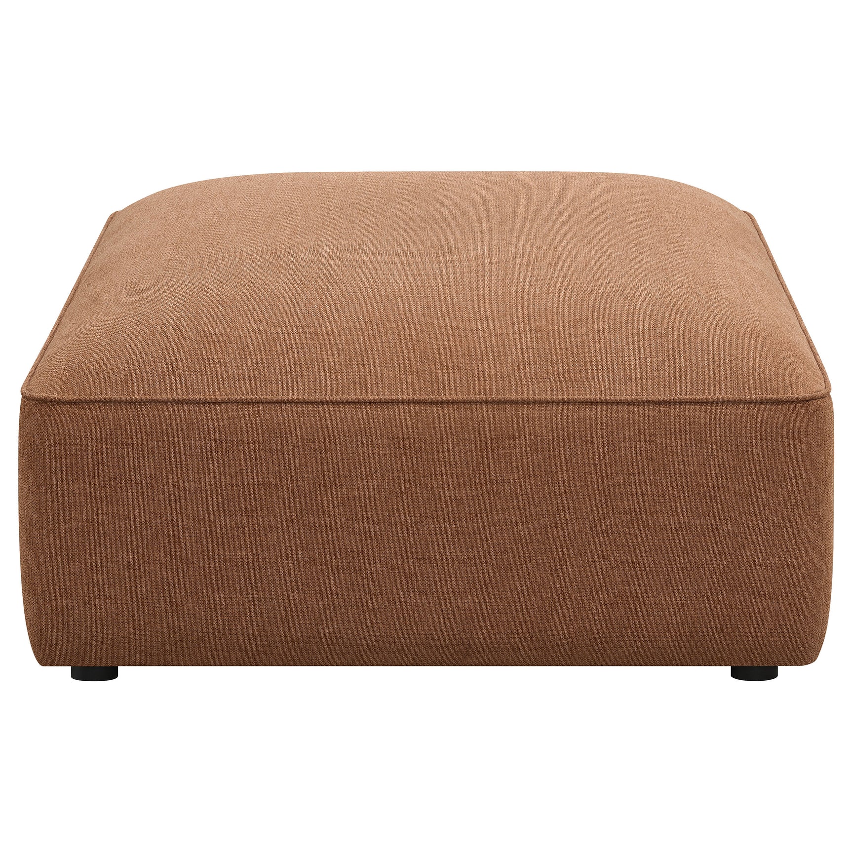 Jennifer Square Upholstered Ottoman Terracotta - Tampa Furniture Outlet
