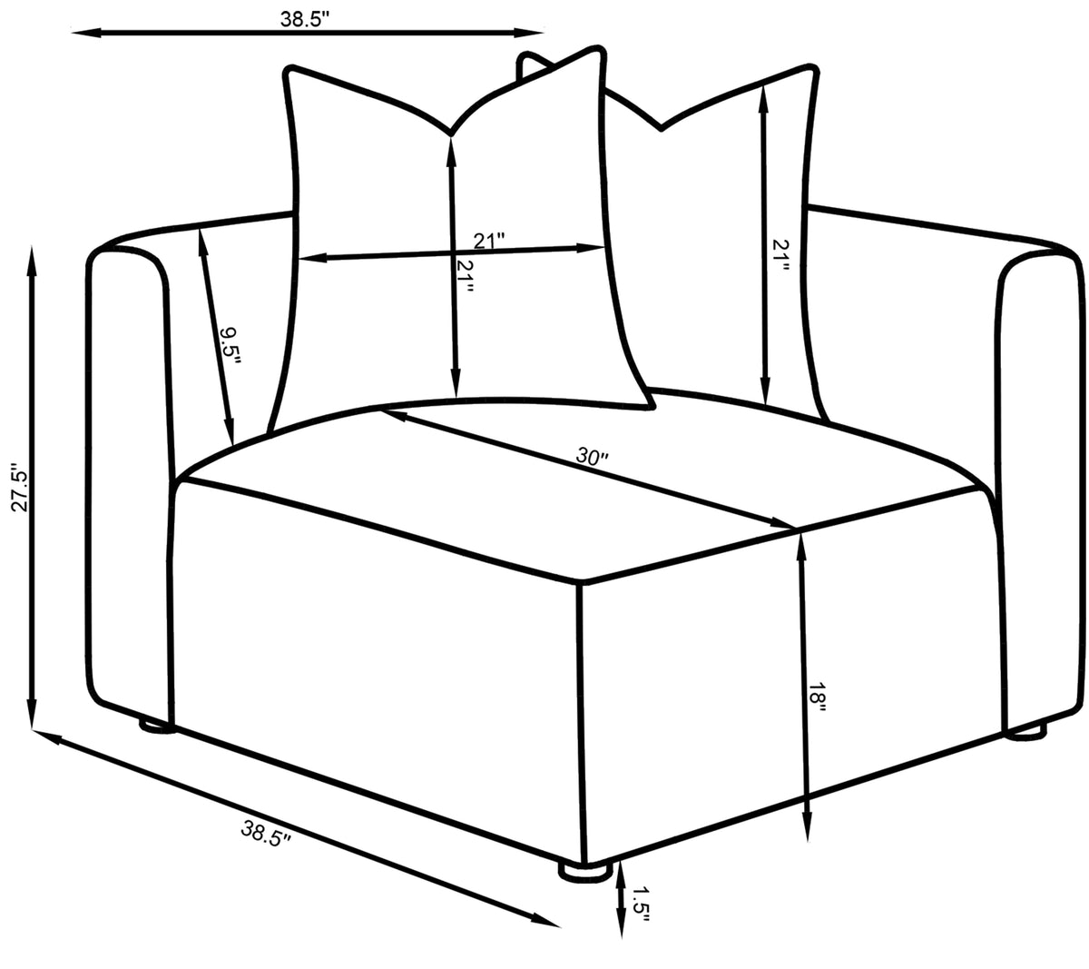 Jennifer Upholstered Corner Chair Grey