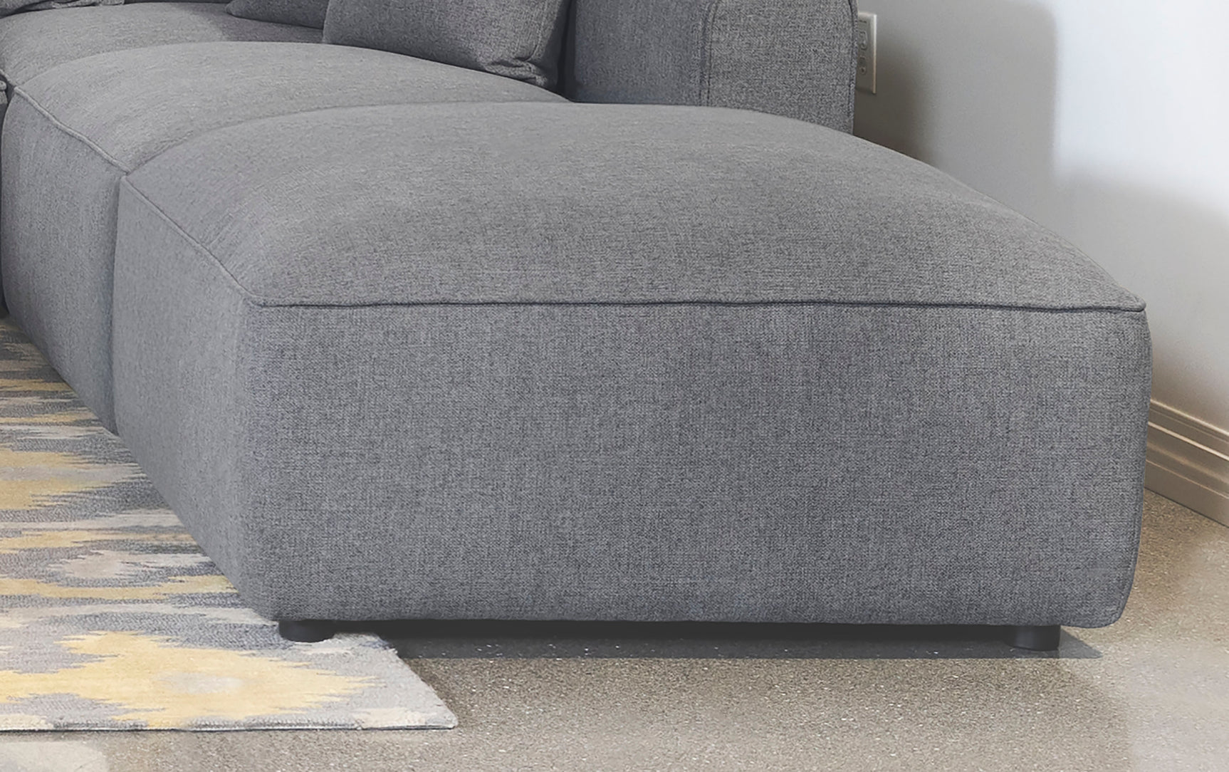 Jennifer Square Upholstered Ottoman Grey - Tampa Furniture Outlet
