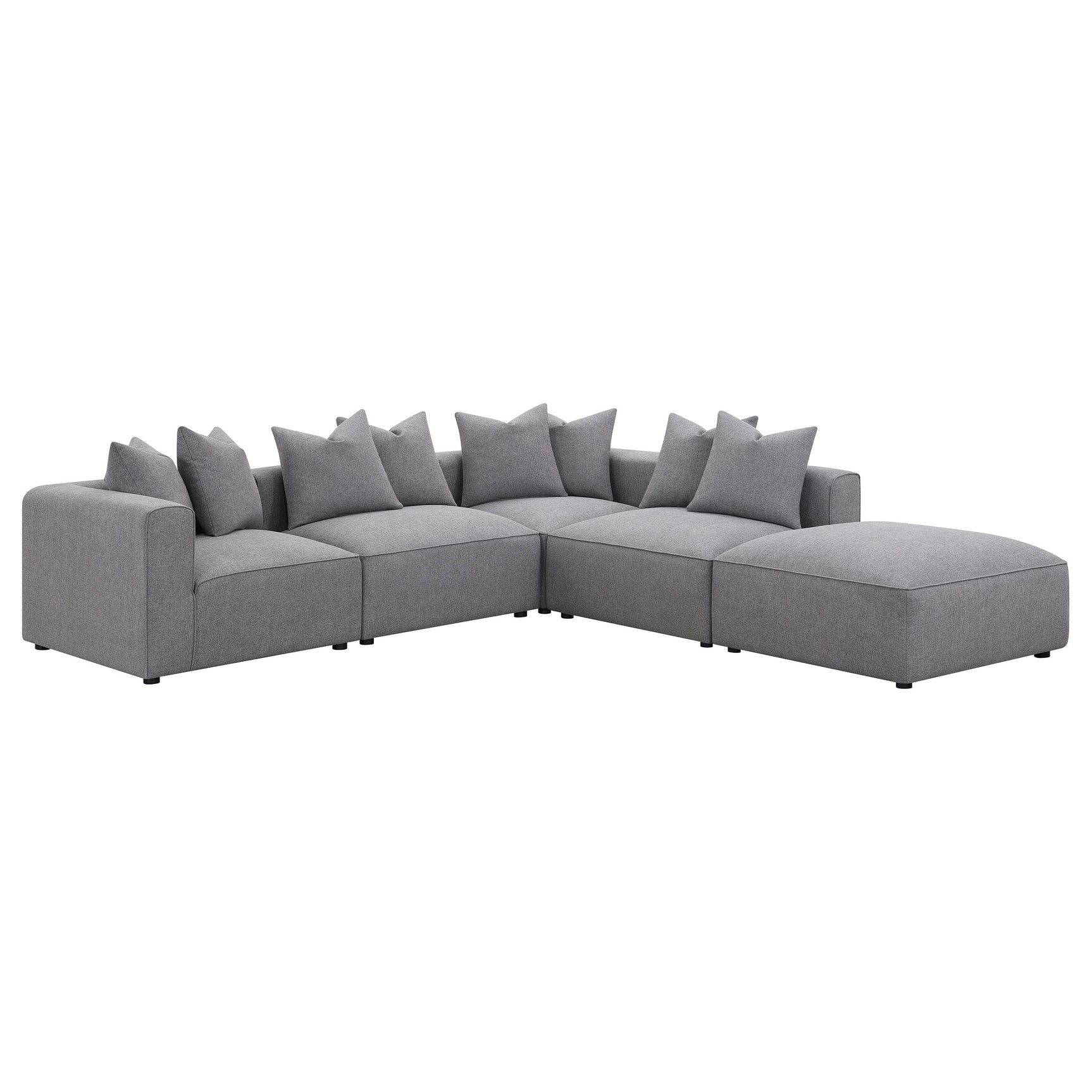 Jennifer Square Upholstered Ottoman Grey - Tampa Furniture Outlet