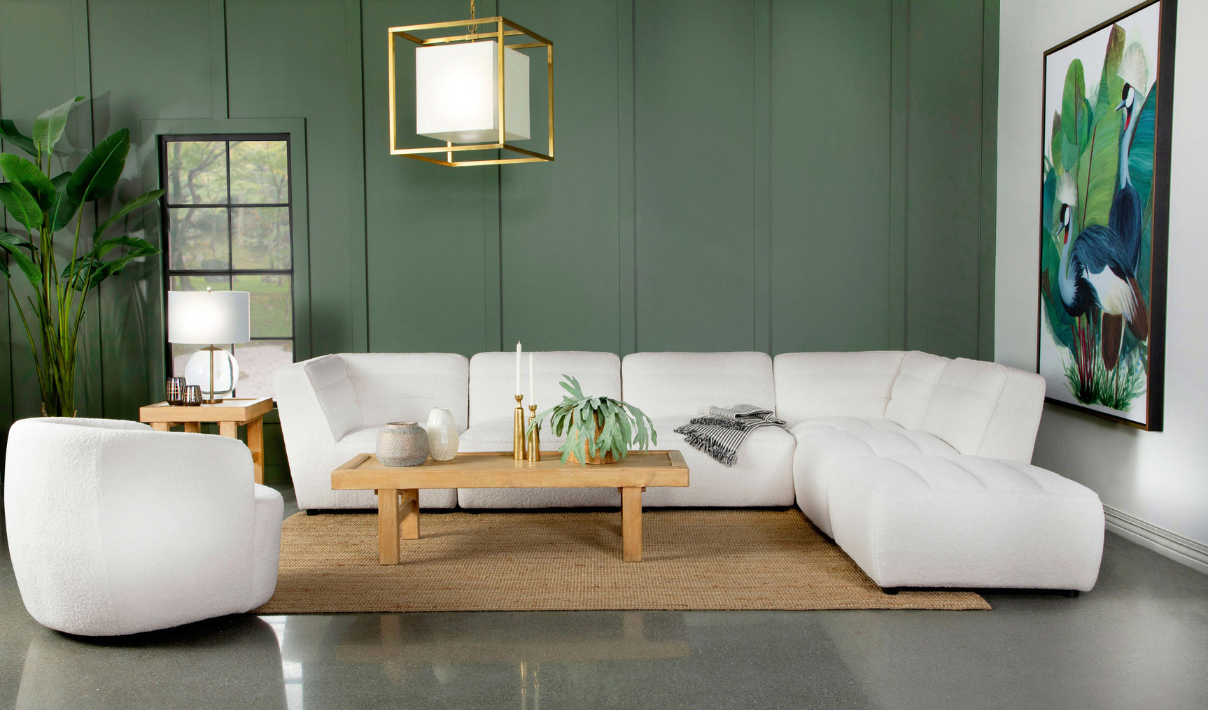 Sunny Upholstered Armless Chair Natural - Tampa Furniture Outlet