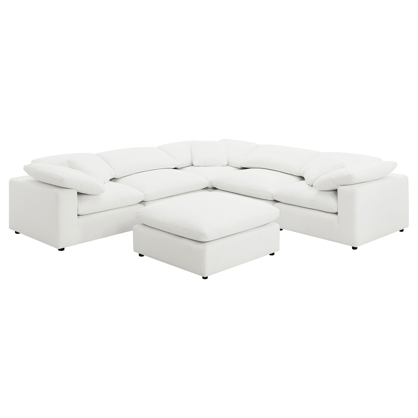 Raleigh 6-piece Boucle Upholstered Modular Sectional Ivory - Tampa Furniture Outlet