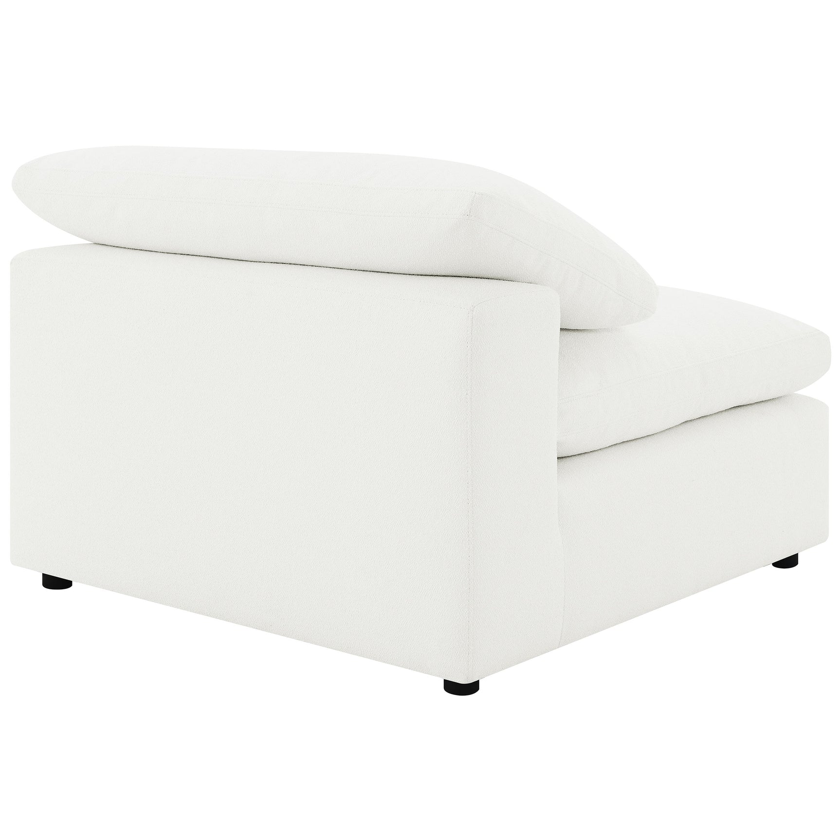 Raleigh Boucle Upholstered Armless Chair Ivory - Tampa Furniture Outlet
