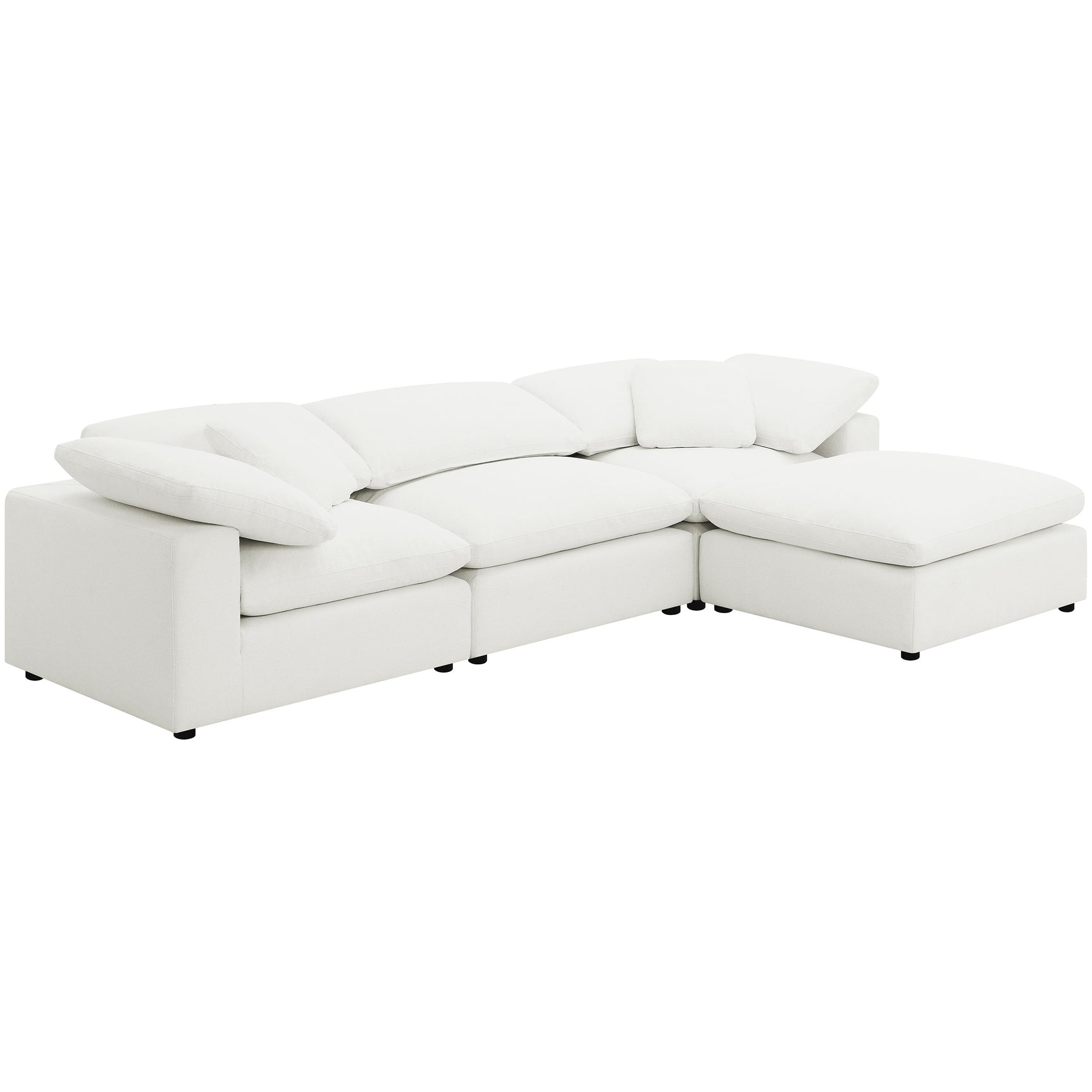 Raleigh Boucle Upholstered Armless Chair Ivory - Tampa Furniture Outlet