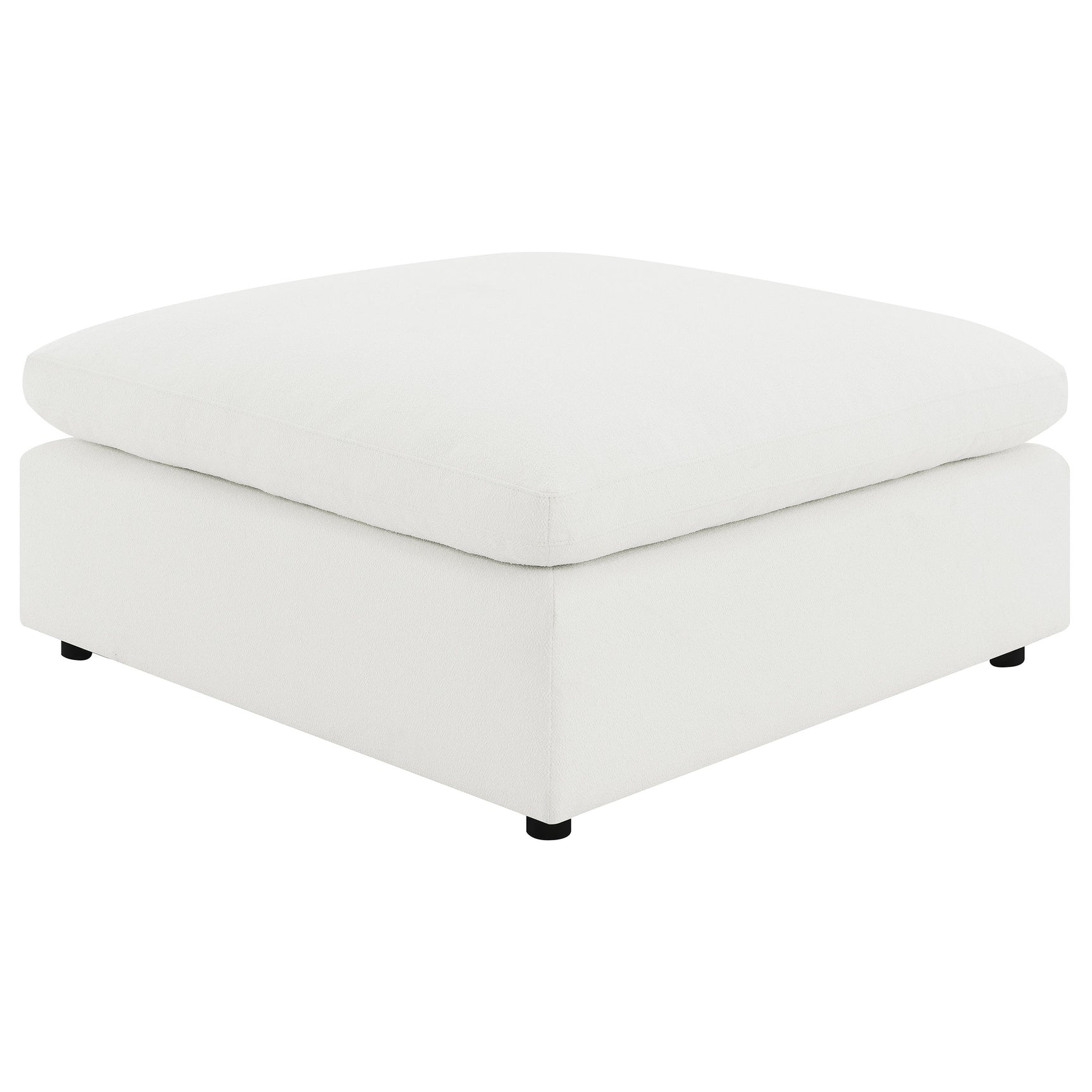 Tampa Furniture Outlet - Coaster - Raleigh Boucle Upholstered Ottoman Ivory - 551753