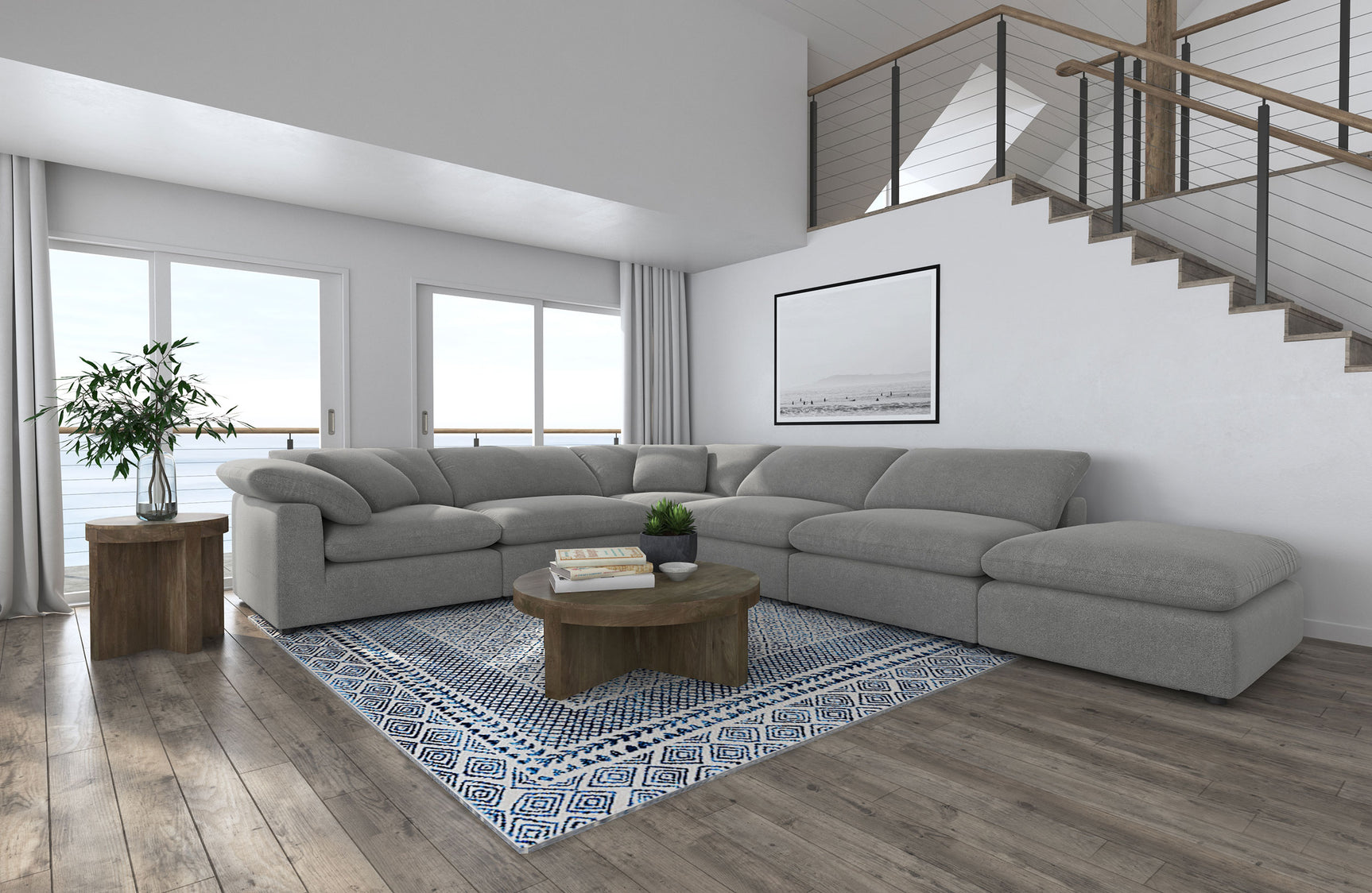 Tampa Furniture Outlet - Coaster - Raleigh 6-piece Boucle Upholstered Modular Sectional Grey - 551754-SET