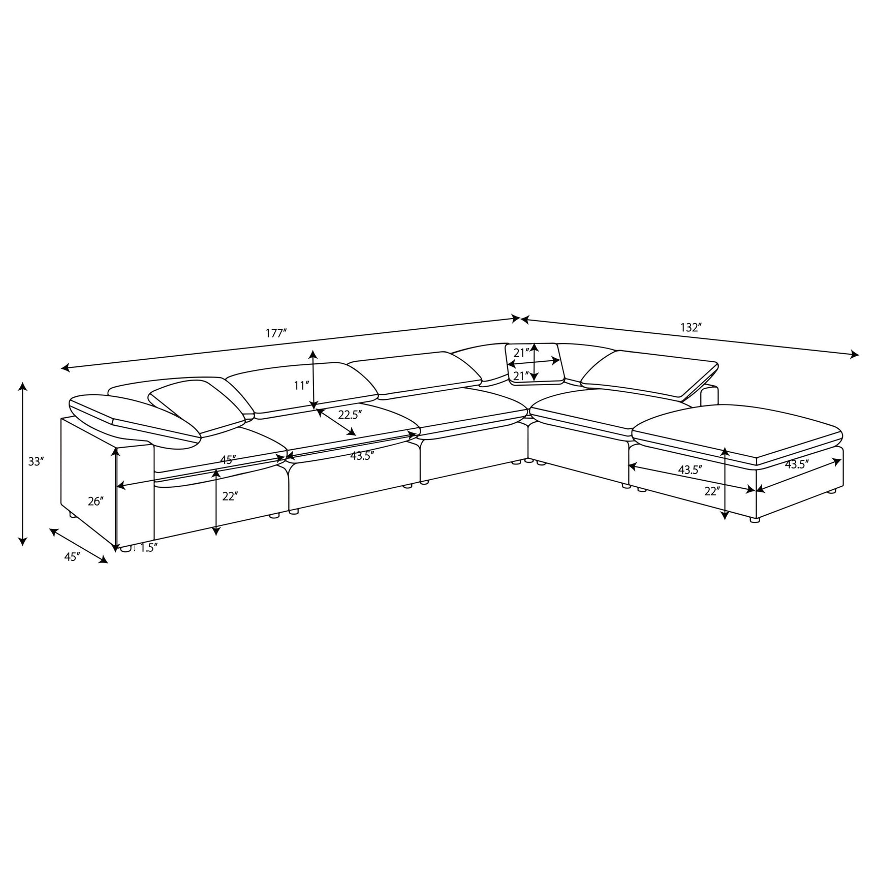Raleigh 6-piece Boucle Upholstered Modular Sectional Grey - Tampa Furniture Outlet