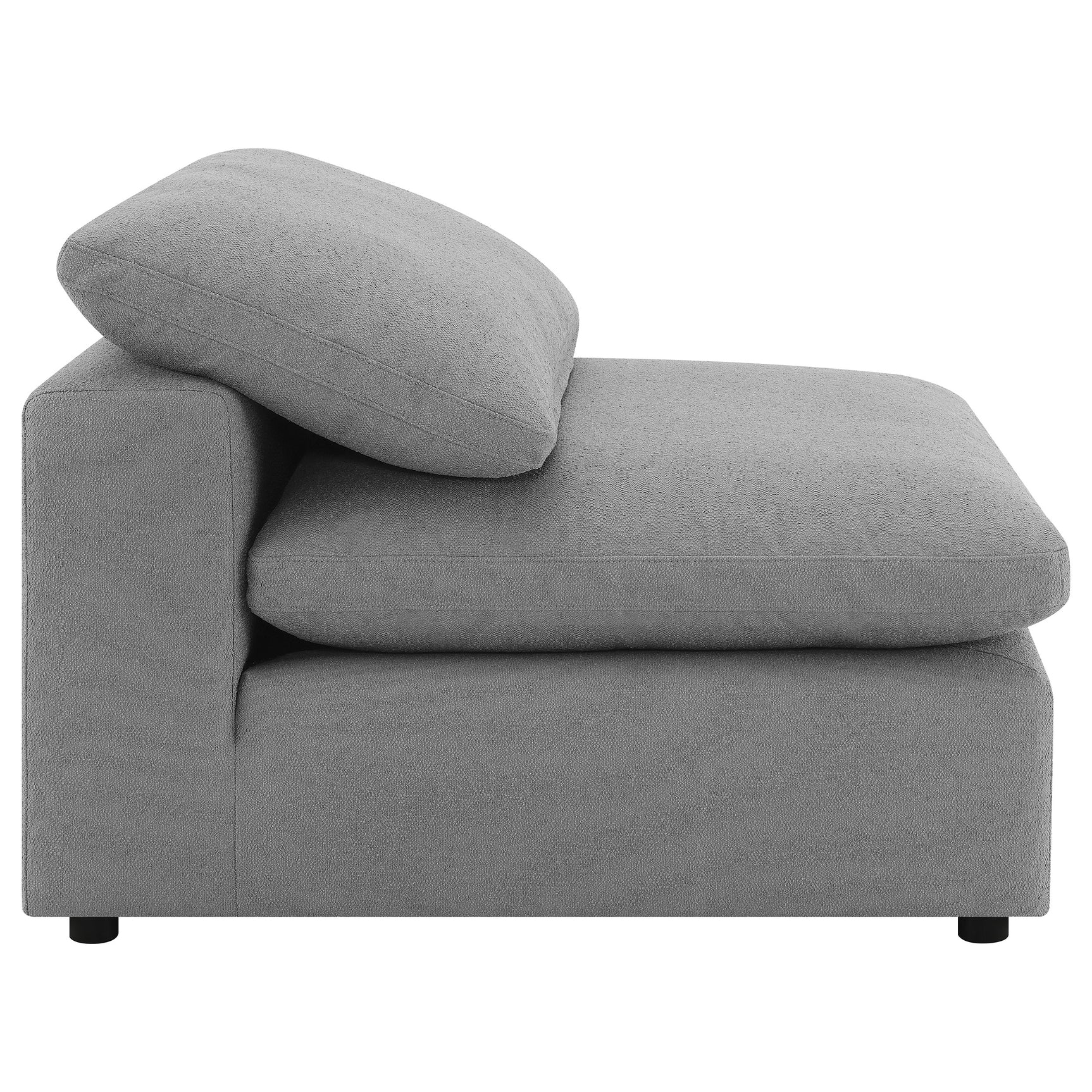 Raleigh Boucle Upholstered Armless Chair Grey - Tampa Furniture Outlet