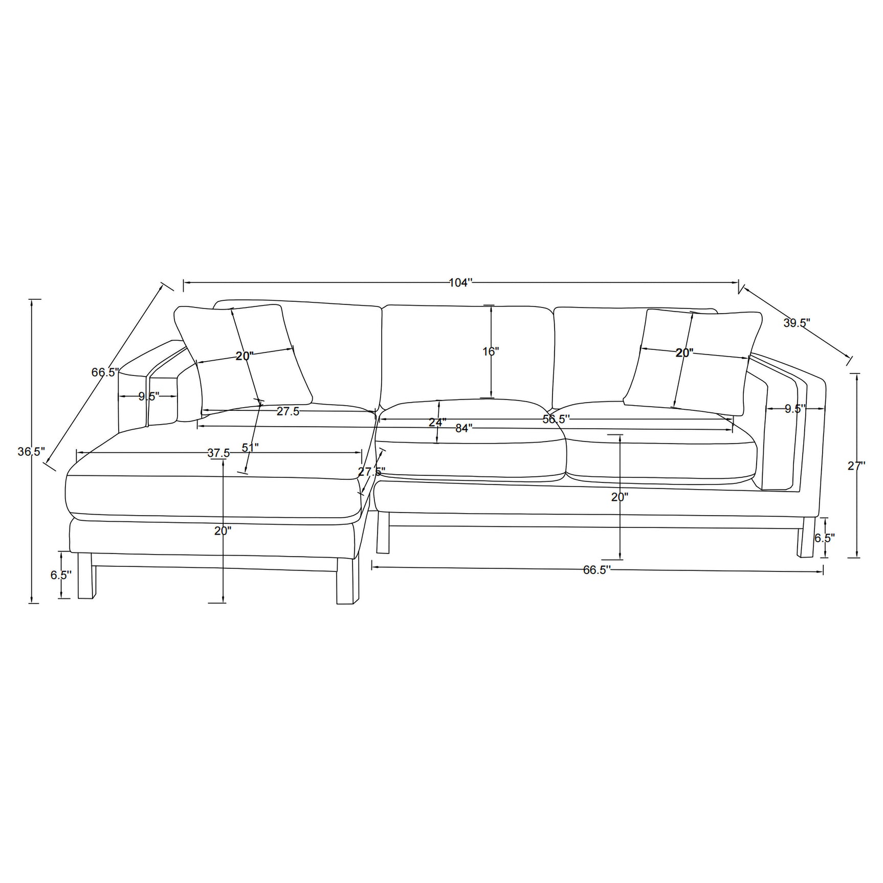 Geneva Boucle Upholstered Sectional Chaise Sofa Sand - Tampa Furniture Outlet