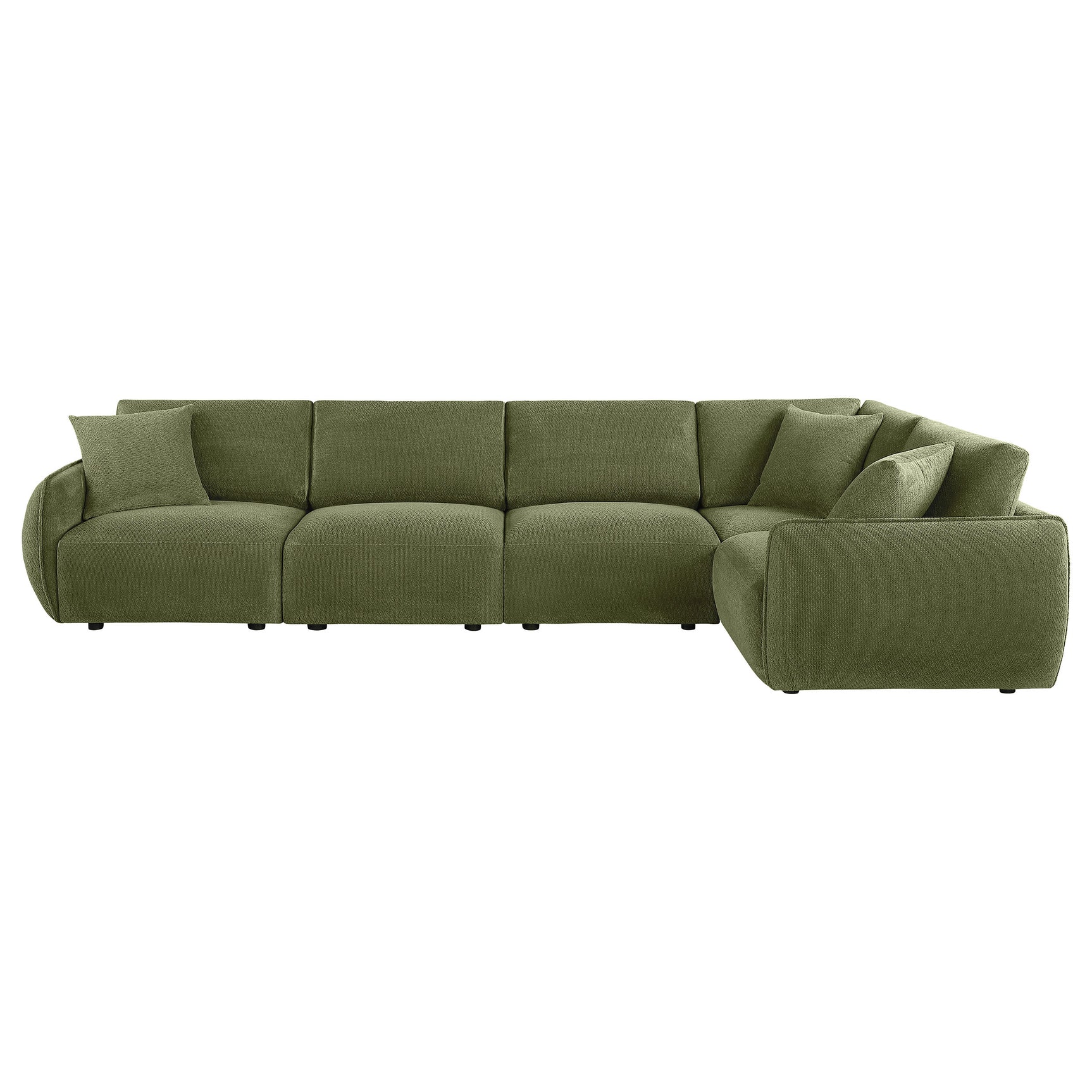 Elysia 5-piece Fabric Upholstered Modular Sectional Sofa Green