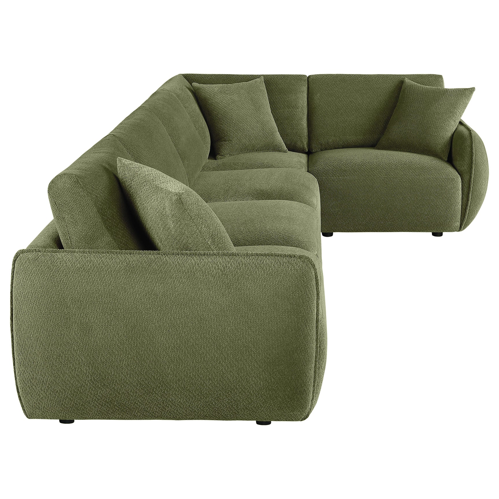 Elysia 5-piece Fabric Upholstered Modular Sectional Sofa Green
