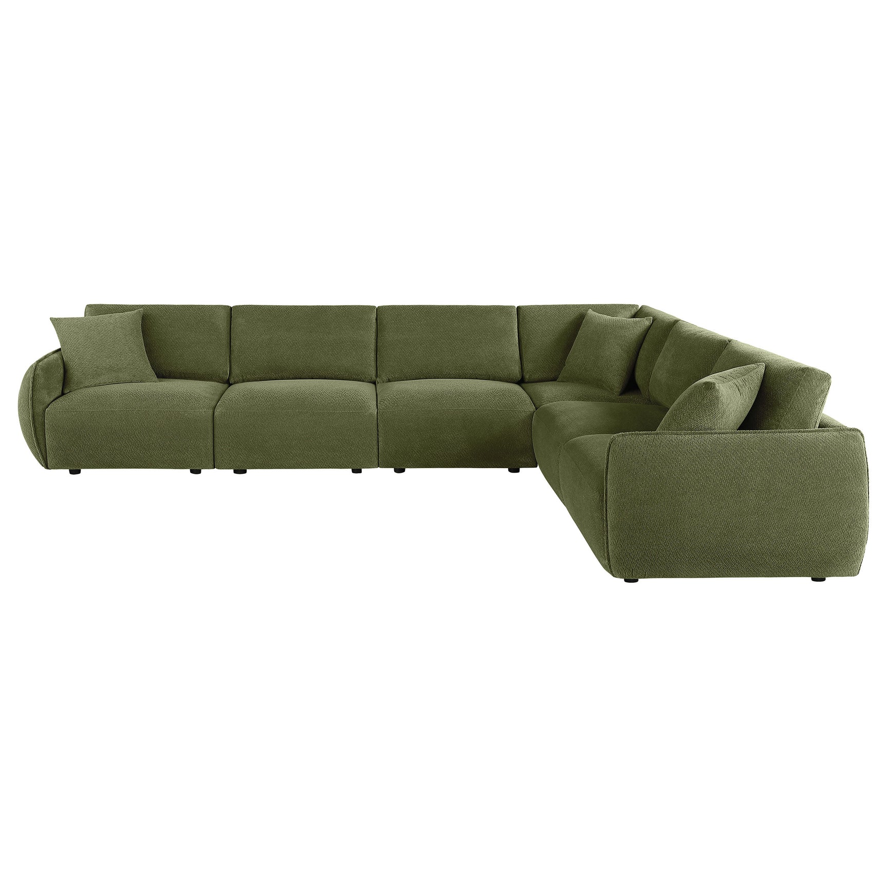 Elysia 6-piece Fabric Upholstered Modular Sectional Sofa Green