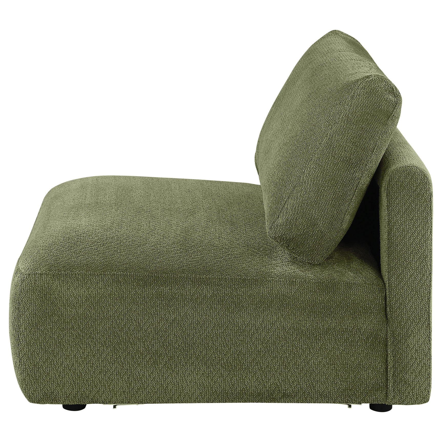 Elysia Fabric Upholstered Modular Armless Chair Green