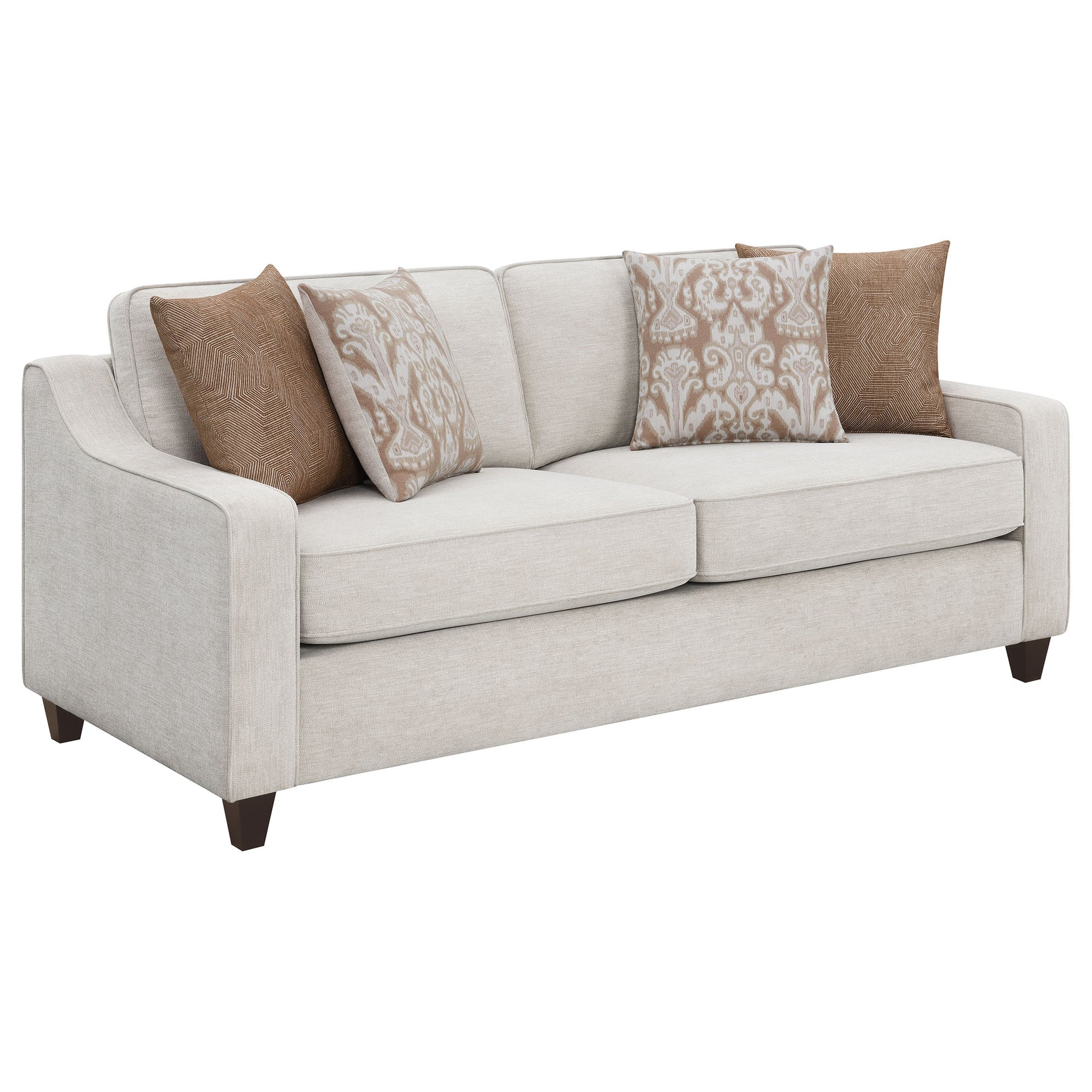 Christine 2-piece Upholstered Sloped Arm Sofa Set Beige - Tampa Furniture Outlet