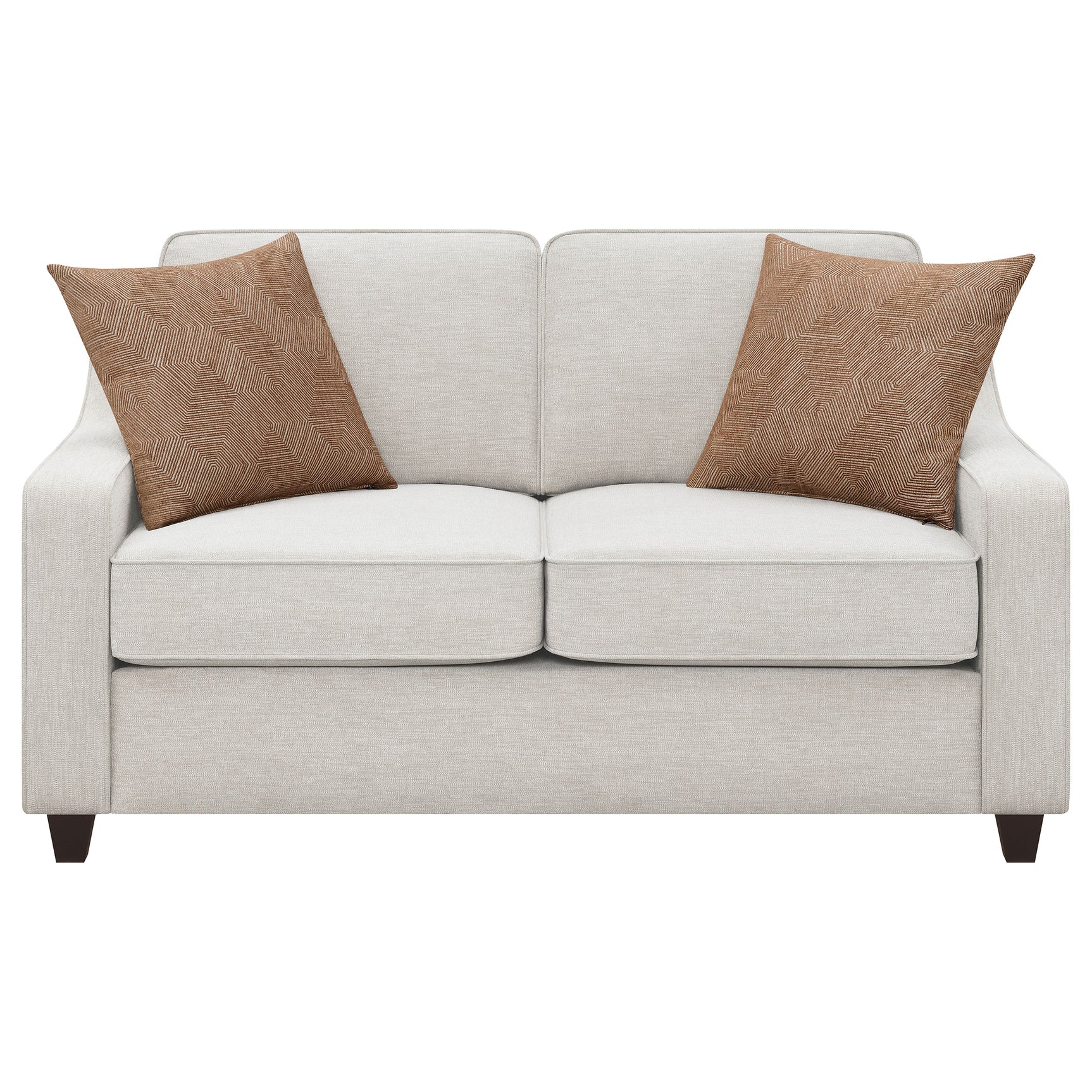 Christine Upholstered Sloped Arm Loveseat Beige - Tampa Furniture Outlet