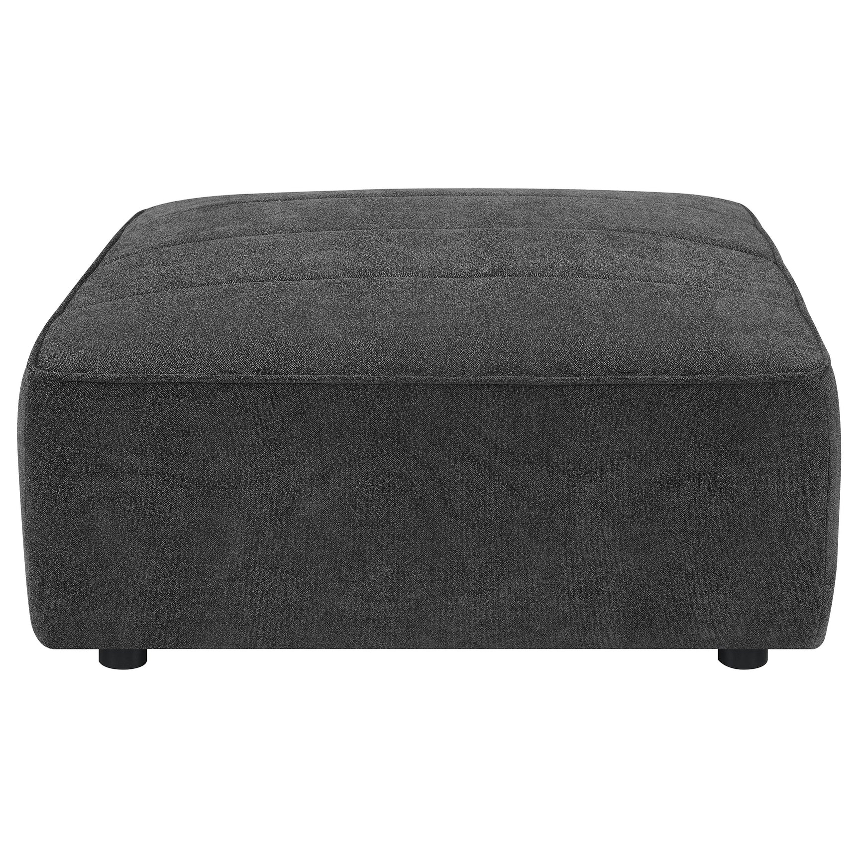 Sunny Square Upholstered Ottoman Dark Charcoal - Tampa Furniture Outlet