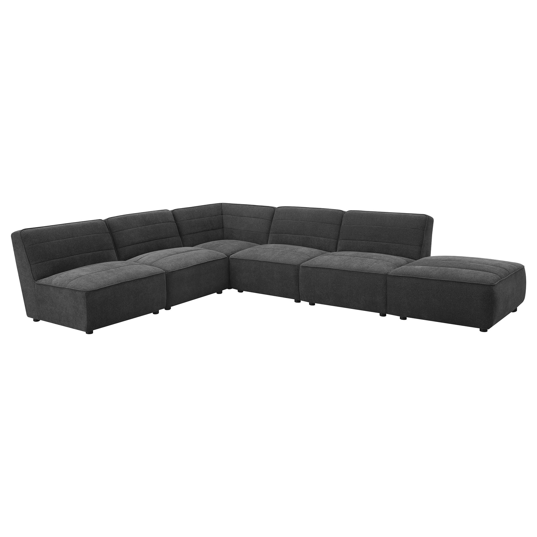 Sunny Square Upholstered Ottoman Dark Charcoal - Tampa Furniture Outlet