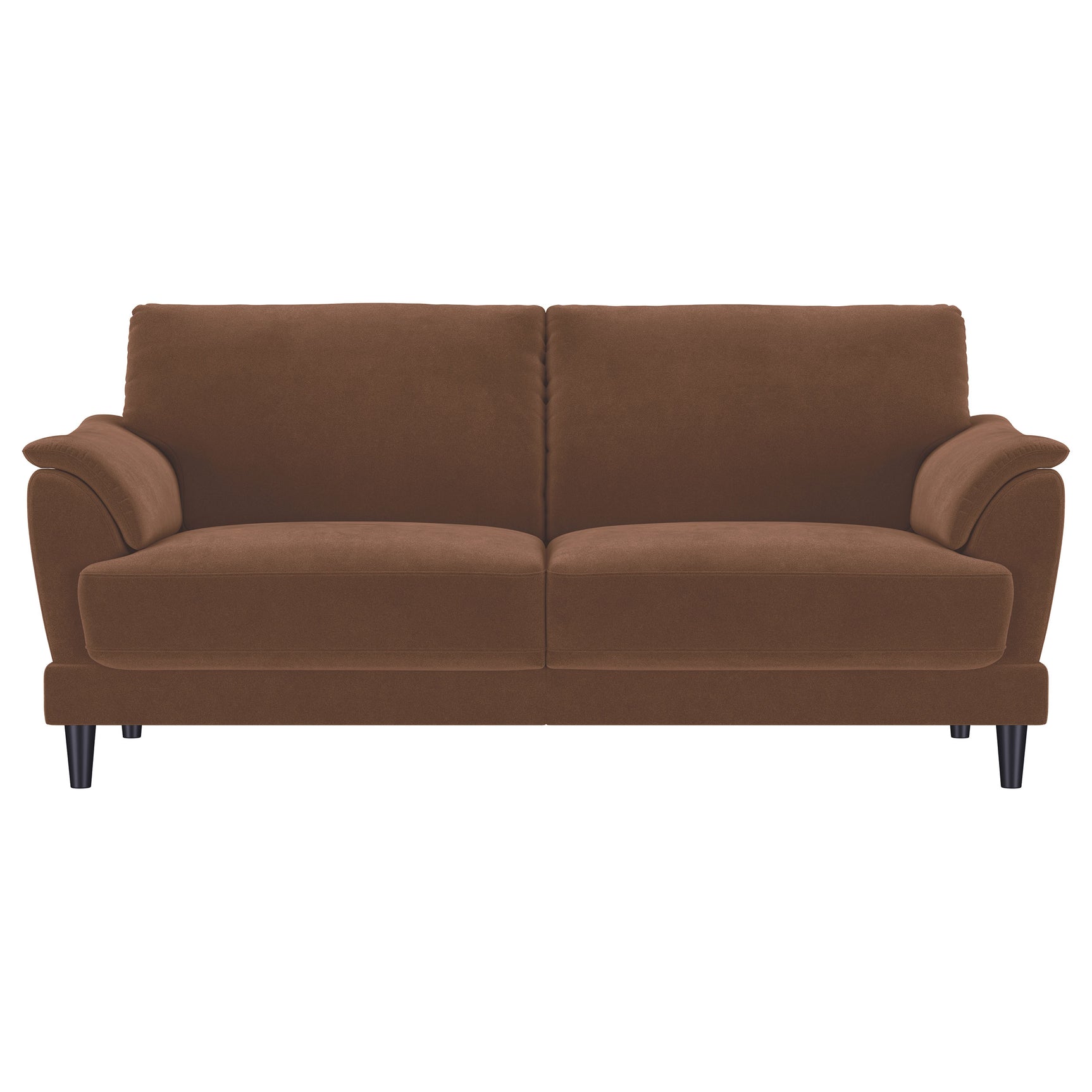 Selma 2-piece Velvet Upholstered Crescent Arm Sofa Set Rust - Tampa Furniture Outlet