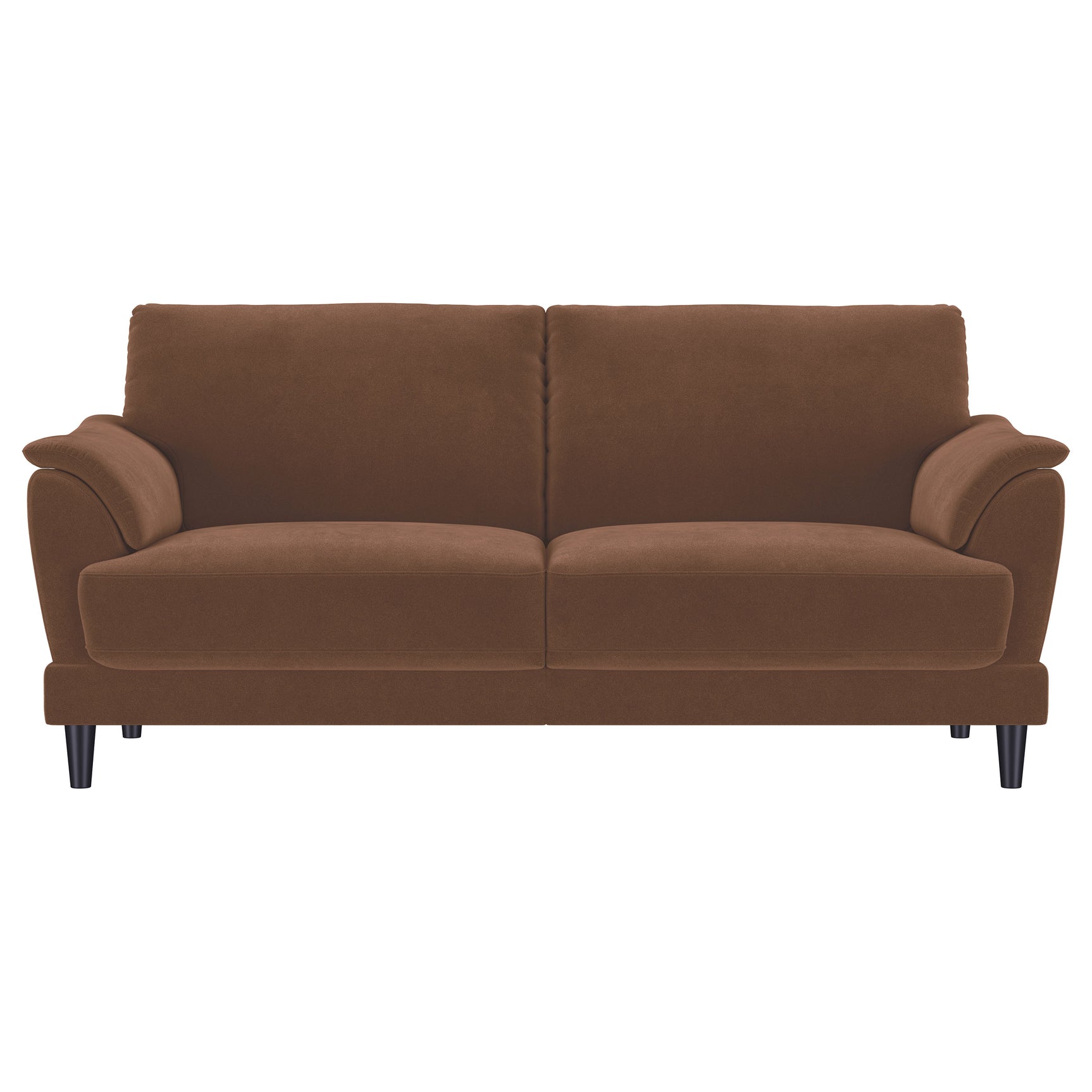 Selma Velvet Upholstered Crescent Arm Sofa Rust - Tampa Furniture Outlet