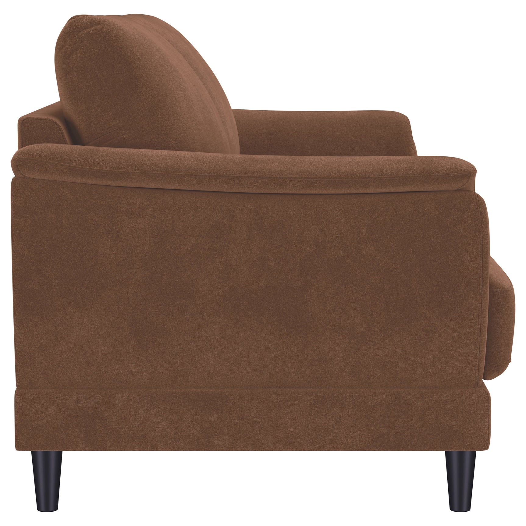 Selma Velvet Upholstered Crescent Arm Sofa Rust - Tampa Furniture Outlet