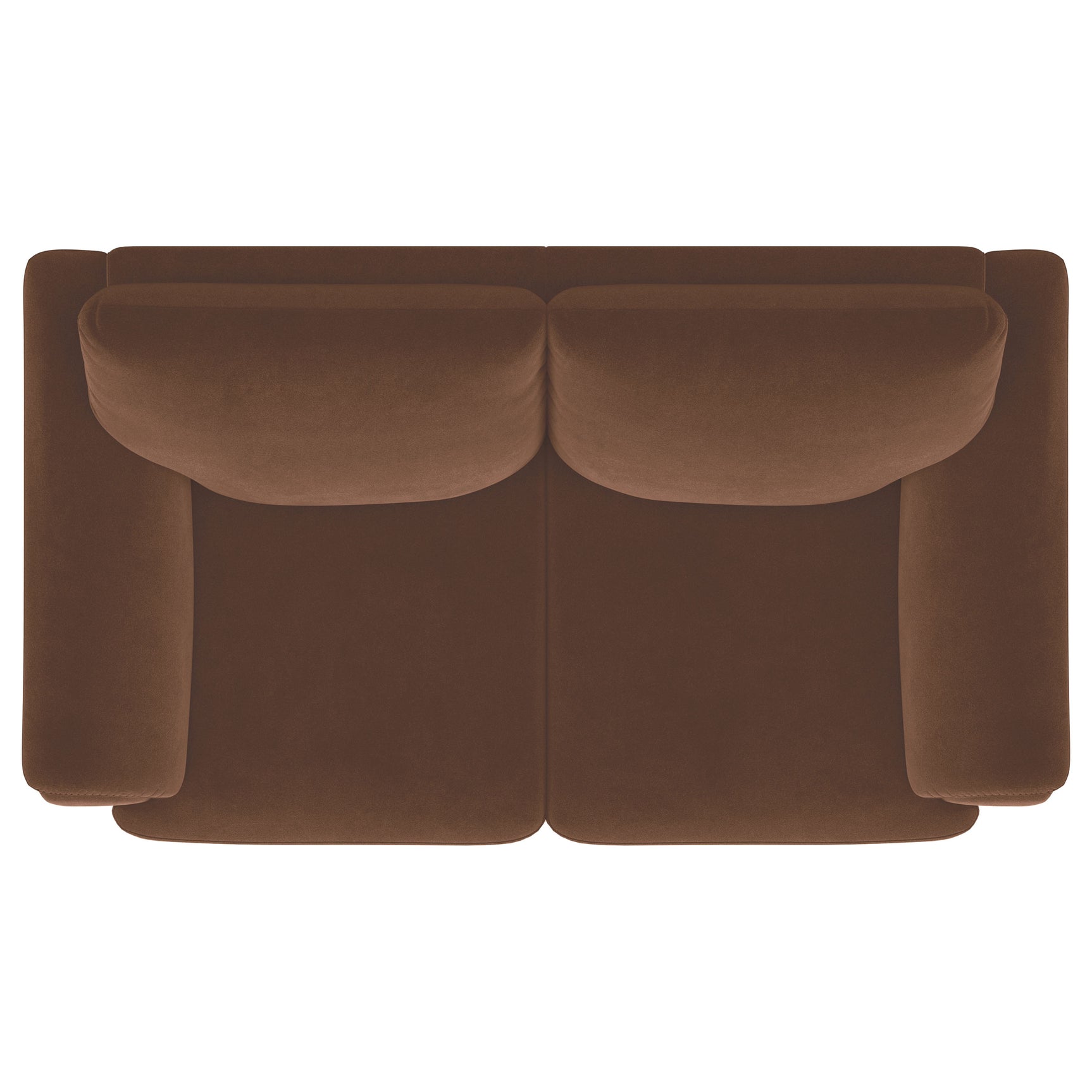 Selma Velvet Upholstered Crescent Arm Loveseat Rust - Tampa Furniture Outlet