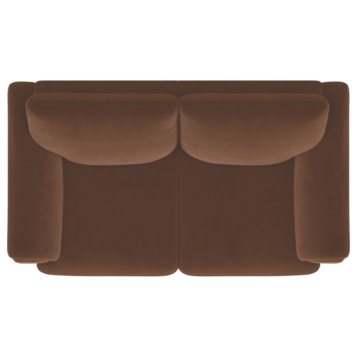 Selma Velvet Upholstered Crescent Arm Loveseat Rust