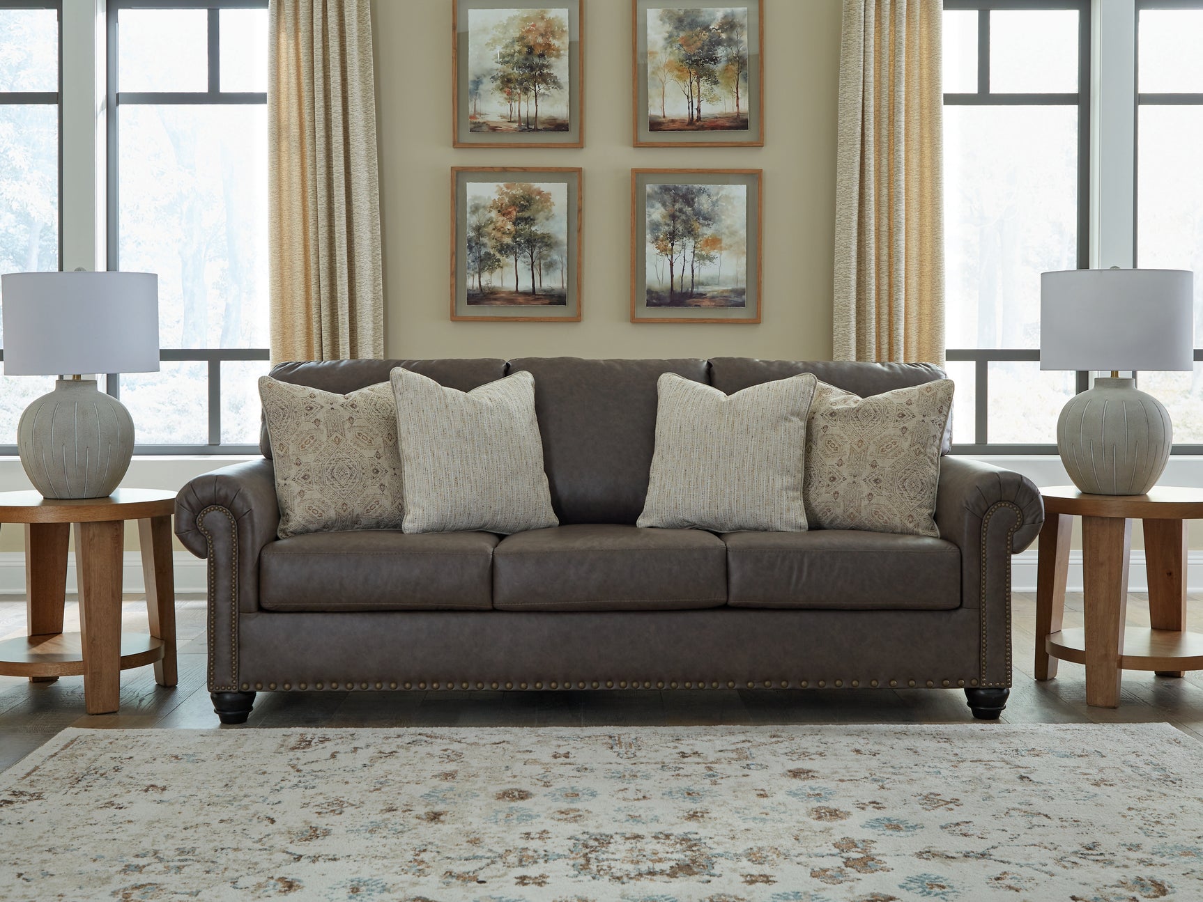 Tampa Furniture Outlet - Ashley Furniture - Roxmere Living Room - Loveseat / Umber - 5550335