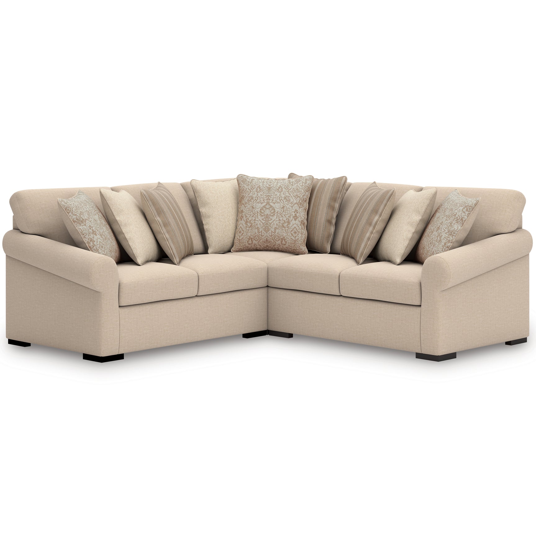 Tampa Furniture Outlet - Ashley Furniture - LadyMae Sectional - RAF 5-Piece Sectional with Chaise / Twill - 59404S4