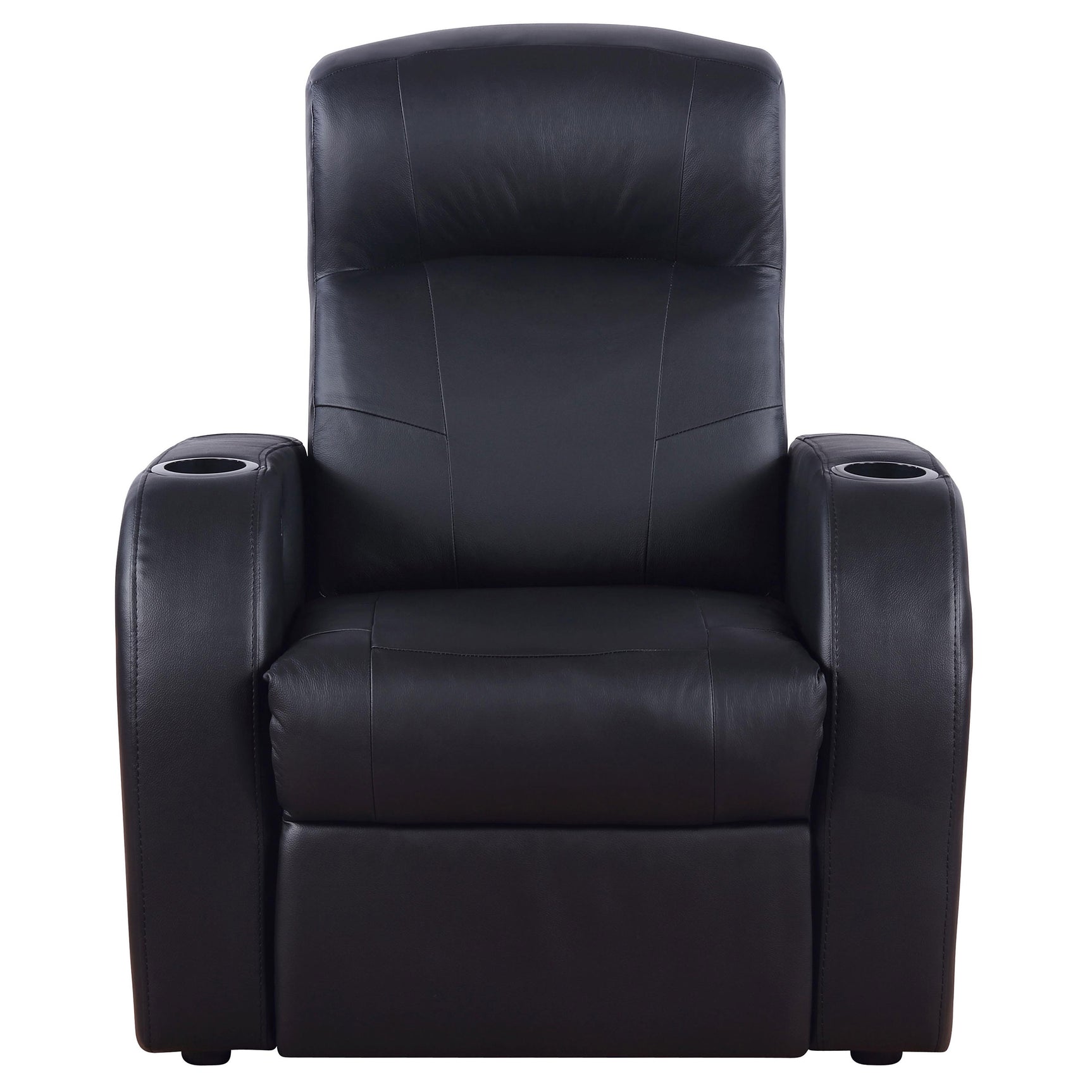 Cyrus Upholstered Track Arm Recliner Black - Tampa Furniture Outlet