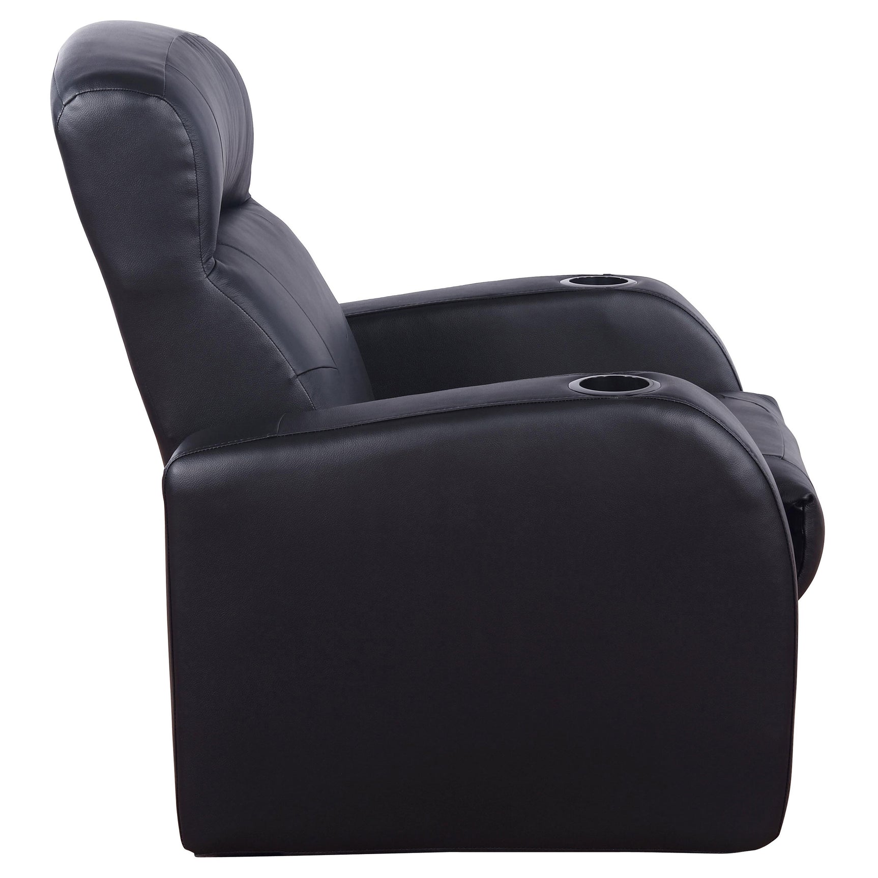 Cyrus Upholstered Track Arm Recliner Black - Tampa Furniture Outlet