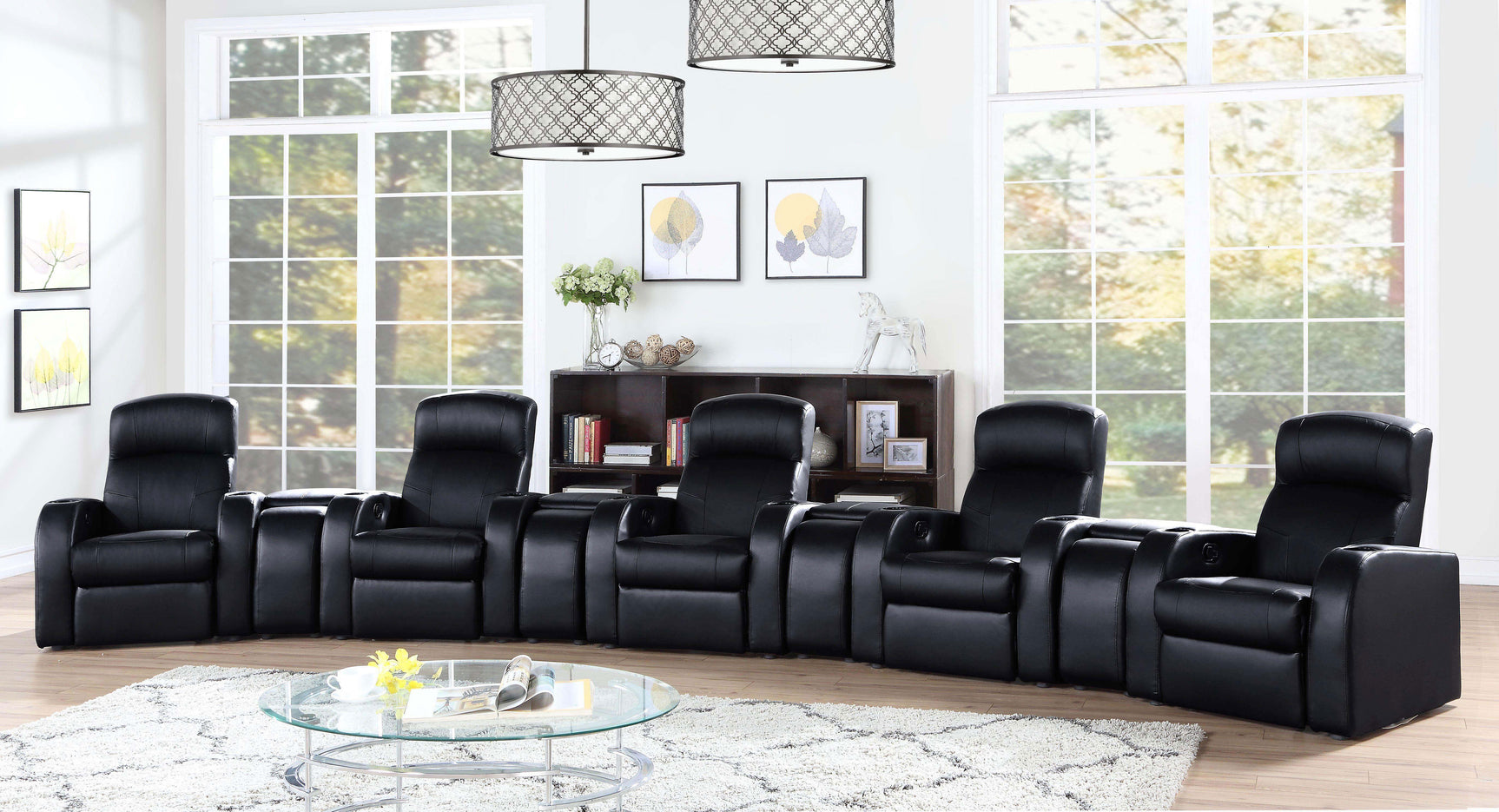 Cyrus Upholstered Track Arm Recliner Black - Tampa Furniture Outlet